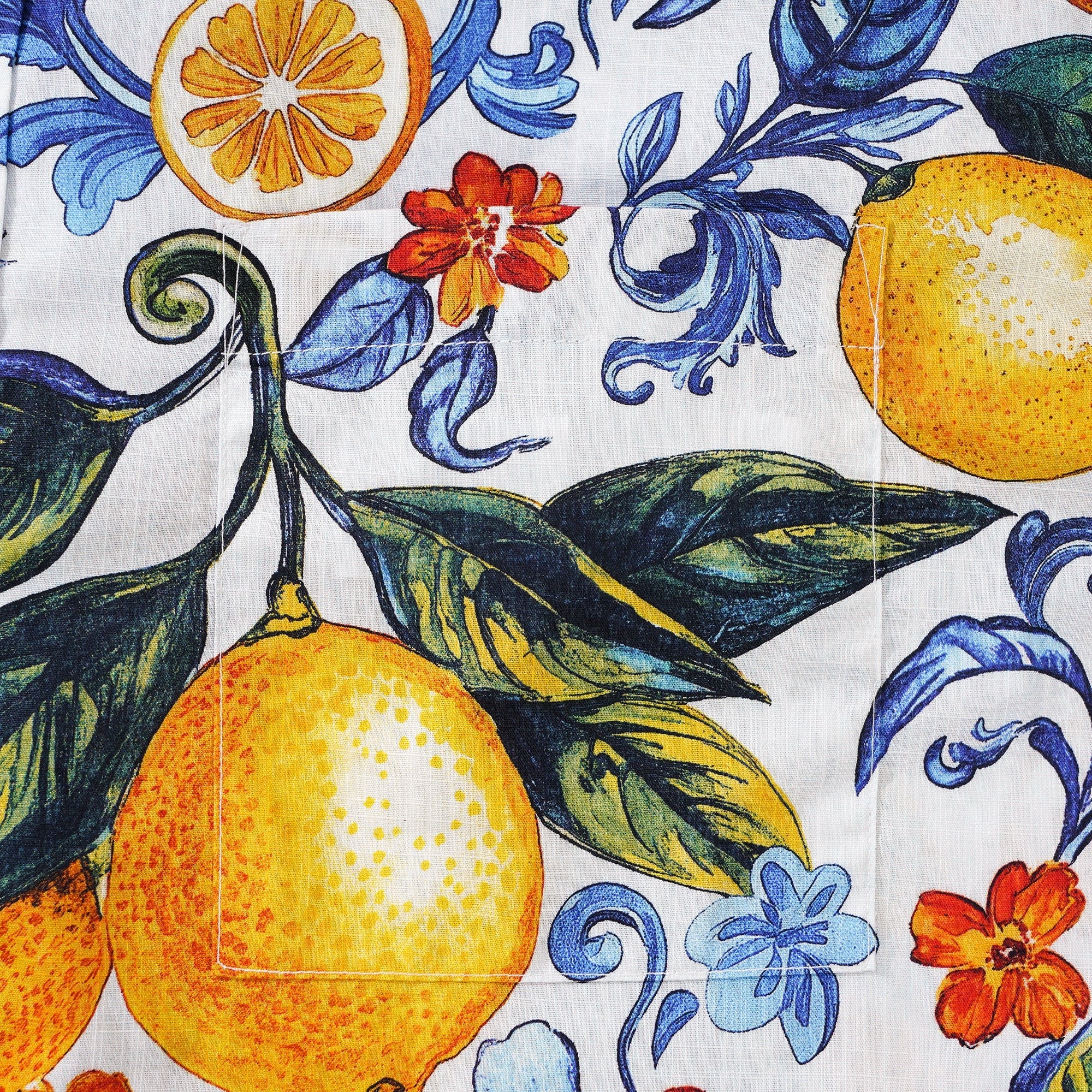 Chemise pour homme en citron Chemise hawaïenne bleue Chemise à manches courtes à boutons Chemise vintage tropicale