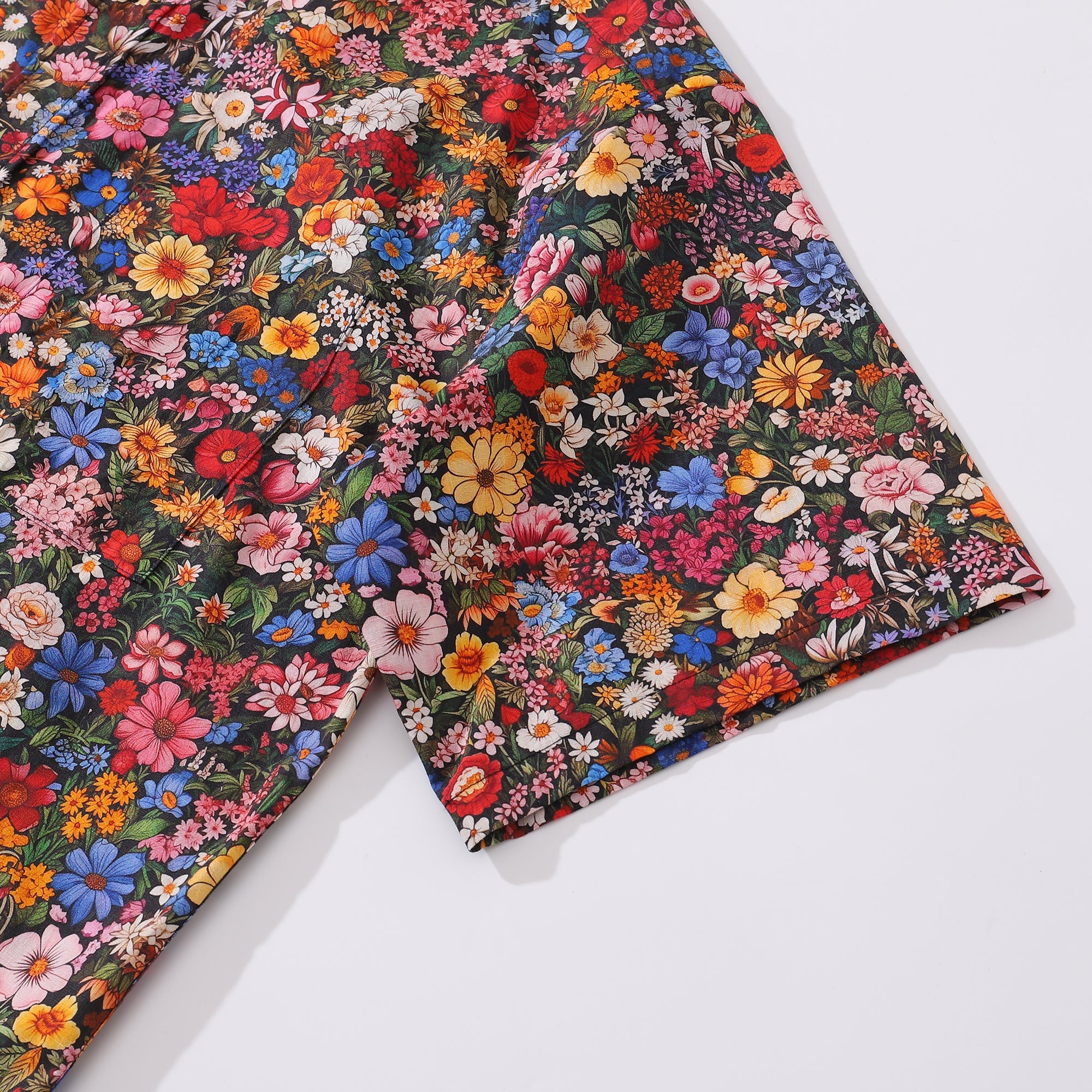 1960s Vintage Hawaiian Shirt For Men Flower Print Shirt Cotton Button-down Short Sleeve Floral Aloha Shirt