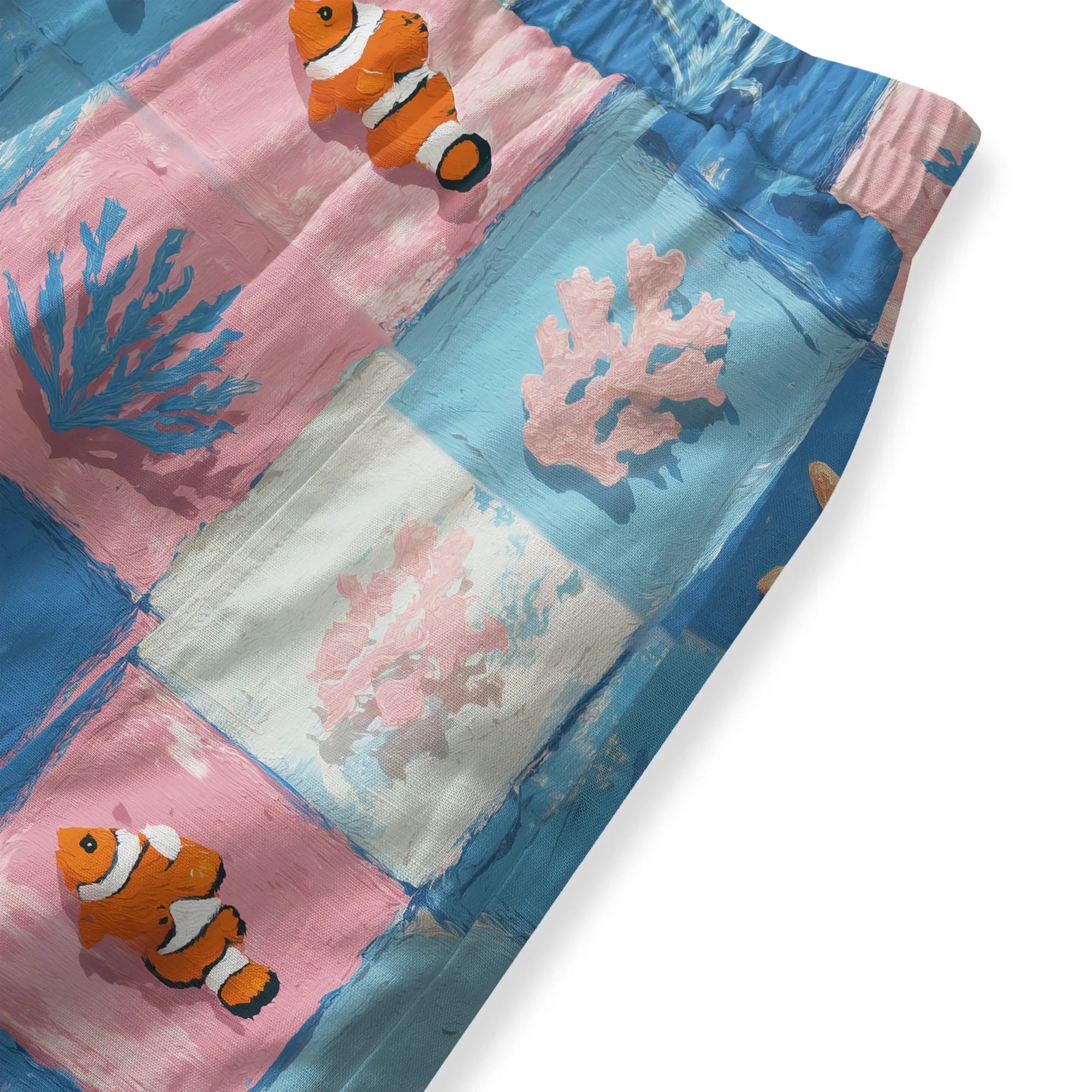 Back view of Blue Aloha Oceanic Chessboard Women's Ankle Pants