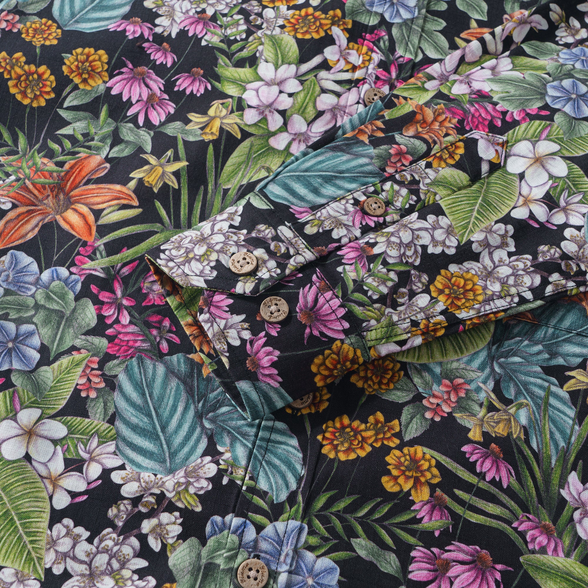 La Signification des Fleurs Par Cecilia Battaini Chemise à Manches Longues pour Homme 100% Coton Boutonnée Aloha Hawaïenne