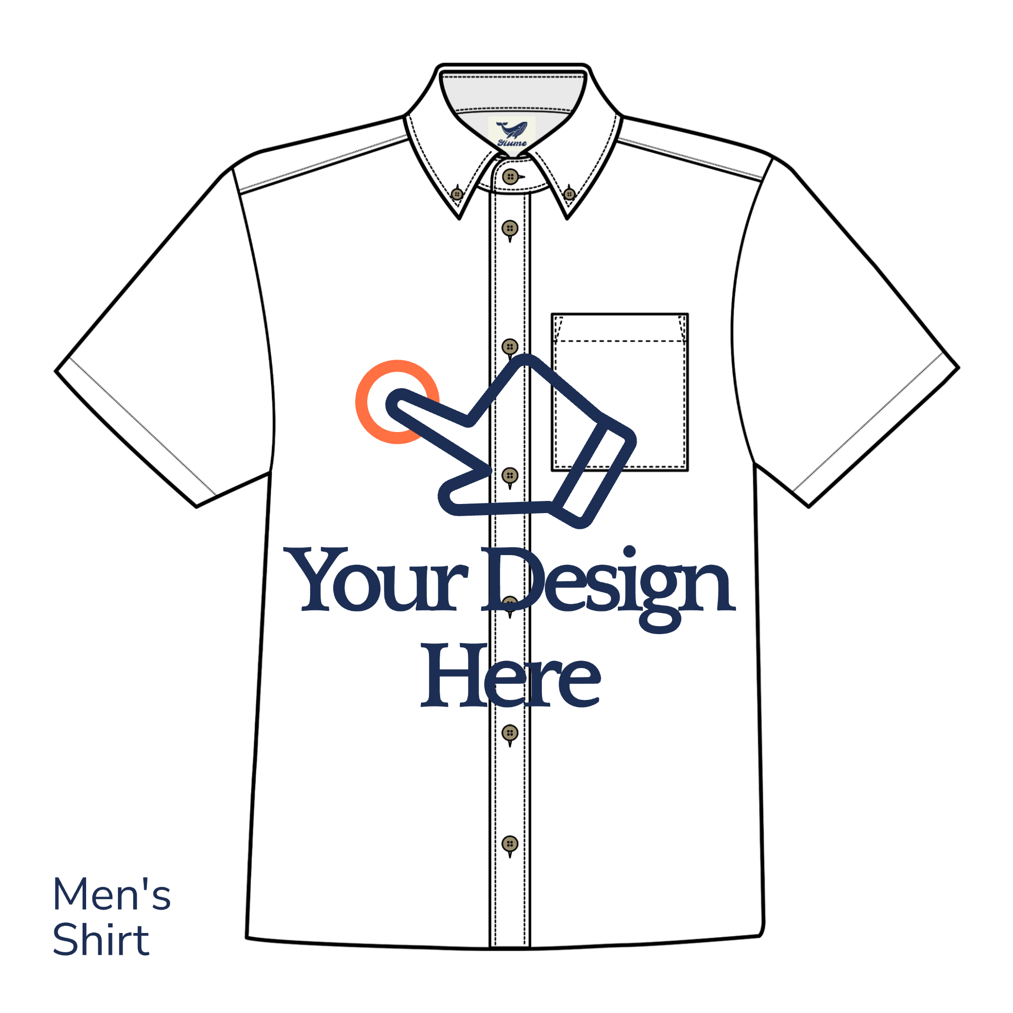 Chemise à manches courtes personnalisée pour homme