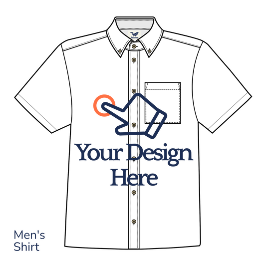 Customized men's short sleeve button-down shirt with unique print
