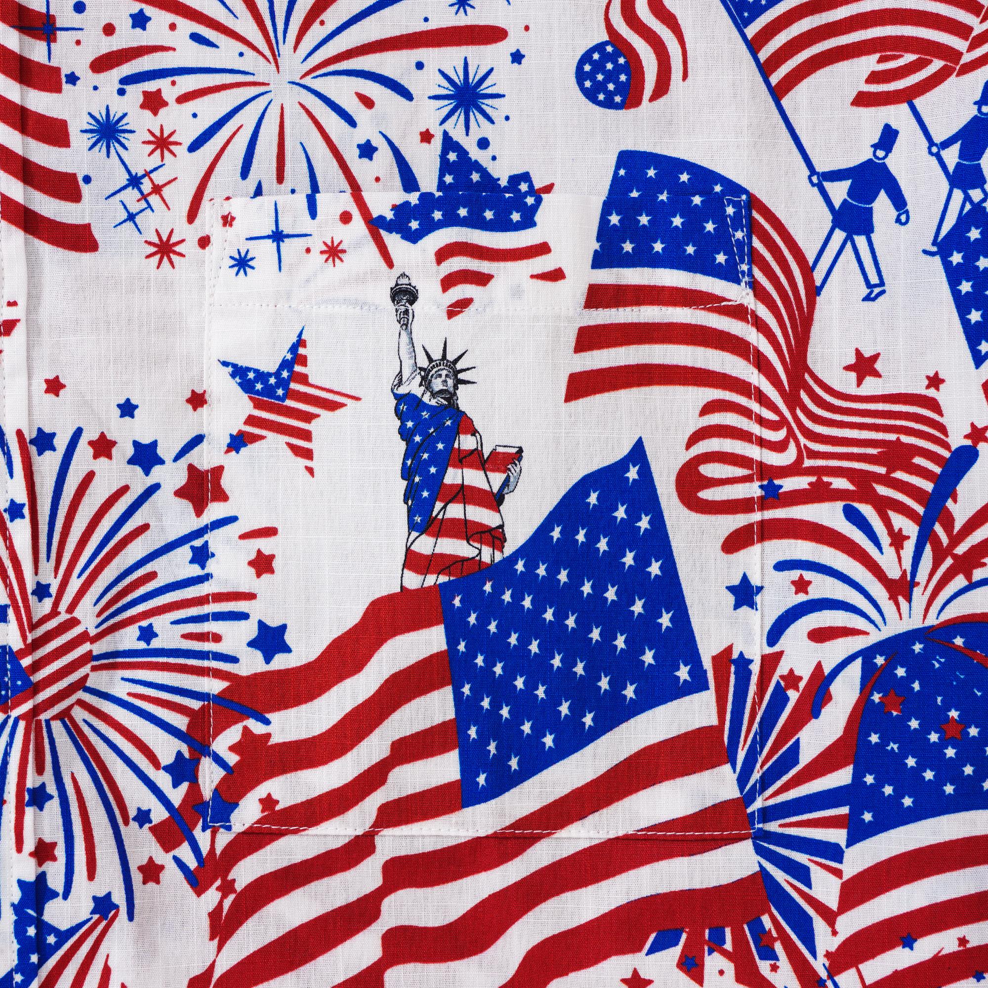 Chemise hawaïenne masculine à manches courtes à manches courtes 100% coton Blue Aloha American Célébration