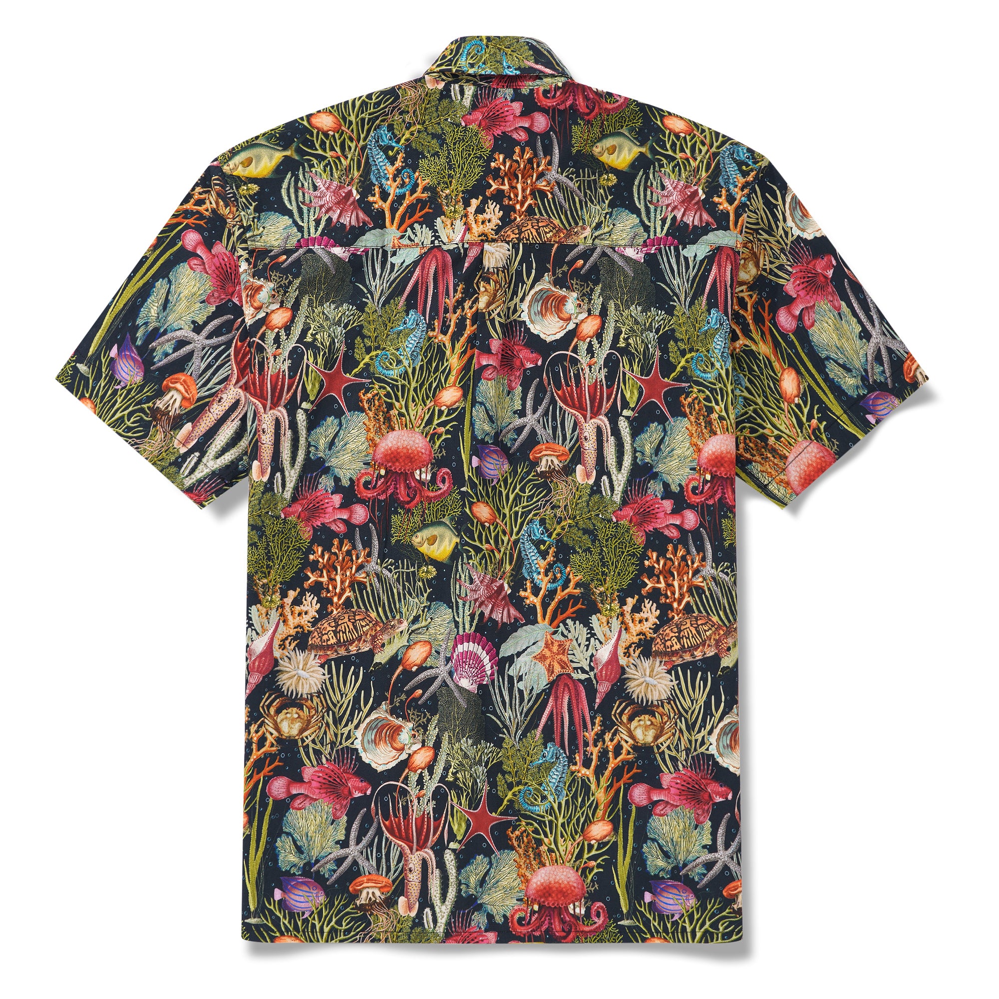 Chemise hawaïenne masculine à manches courtes à manches courtes 100% coton vert océan rêves