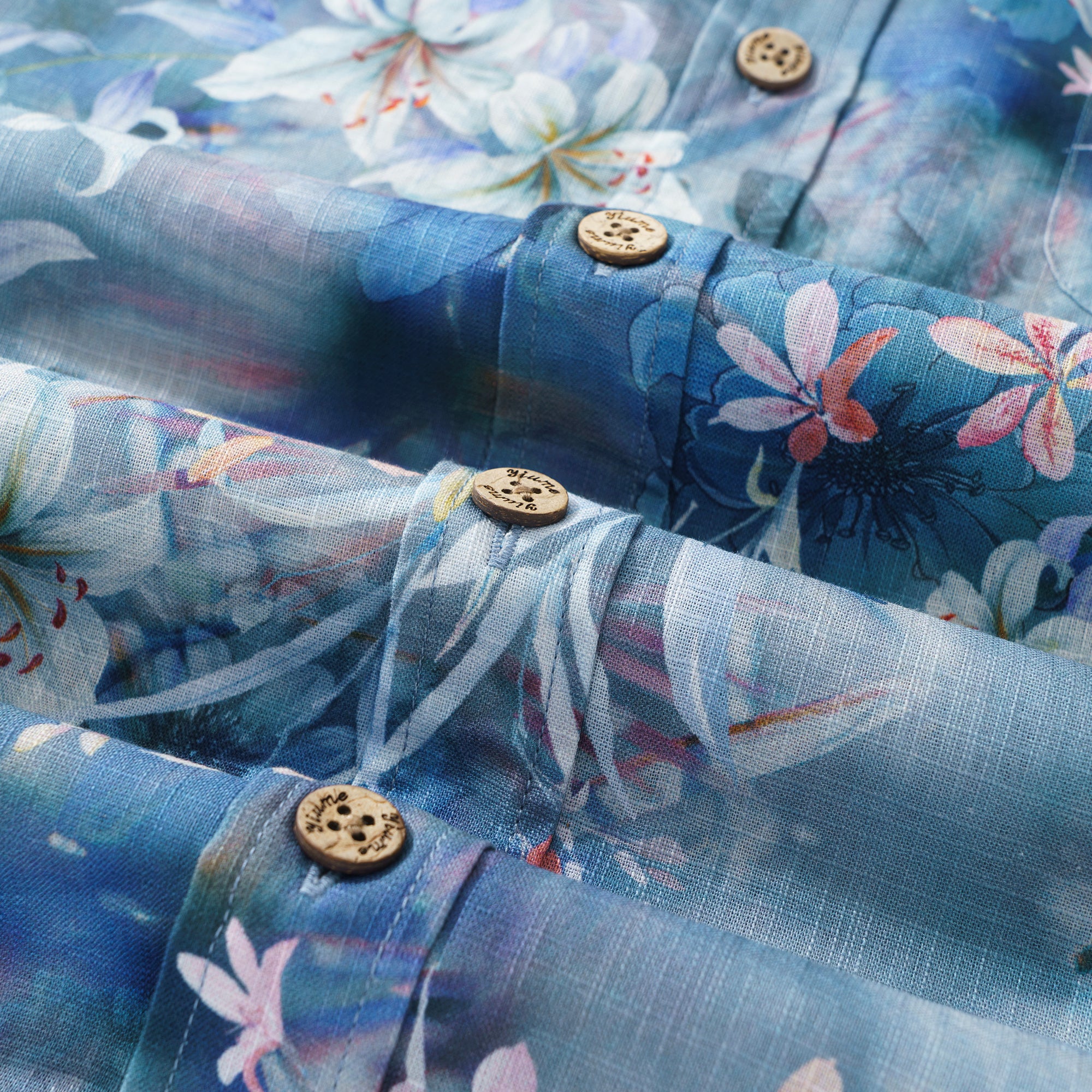 Chemise à manches longues Aloha hawaïenne pour homme en coton 100 % Cloud Floral Whispers personnalisée