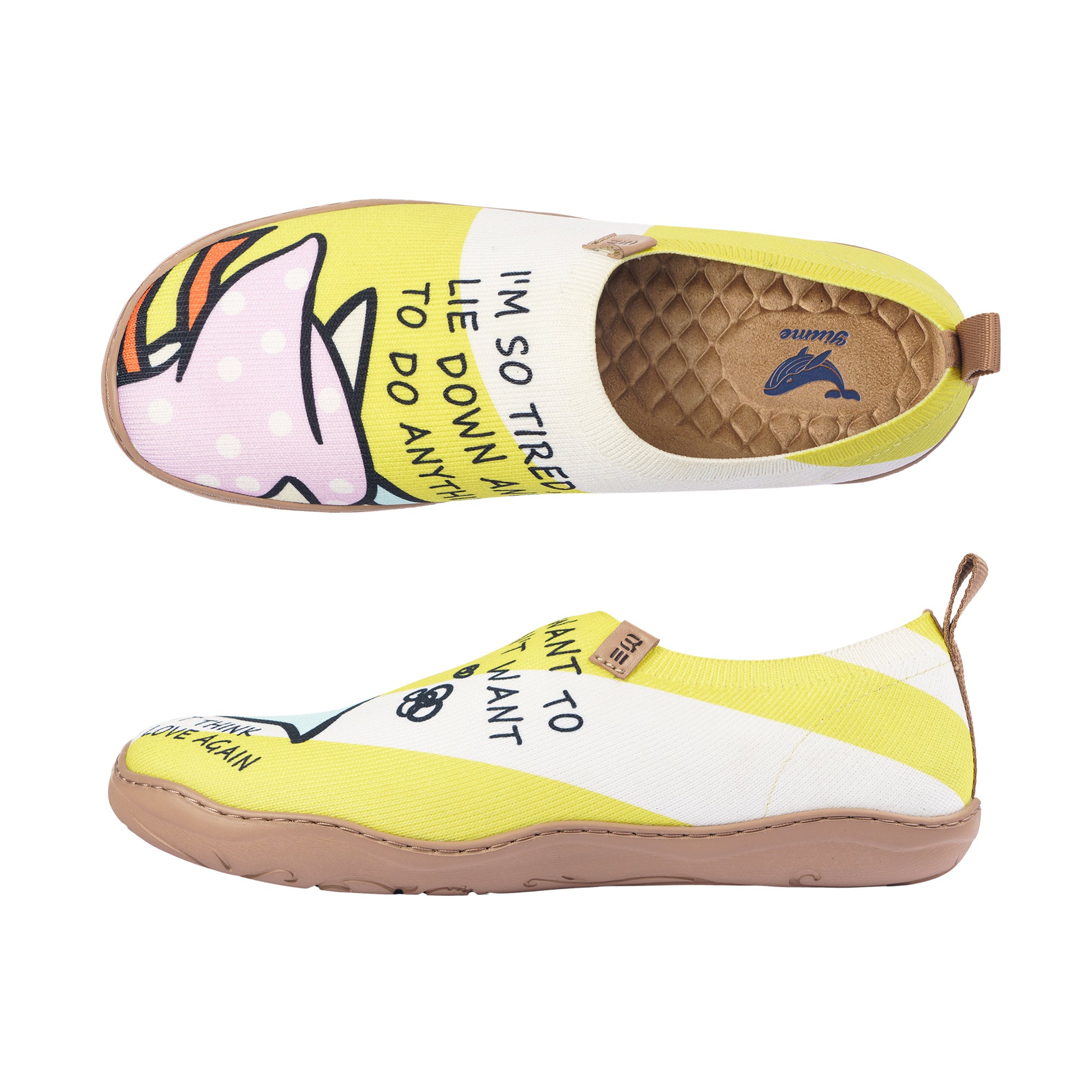 Sleeping Duck Damen Slip-on-Schuhe gestrichene Leinwand-Sneaker