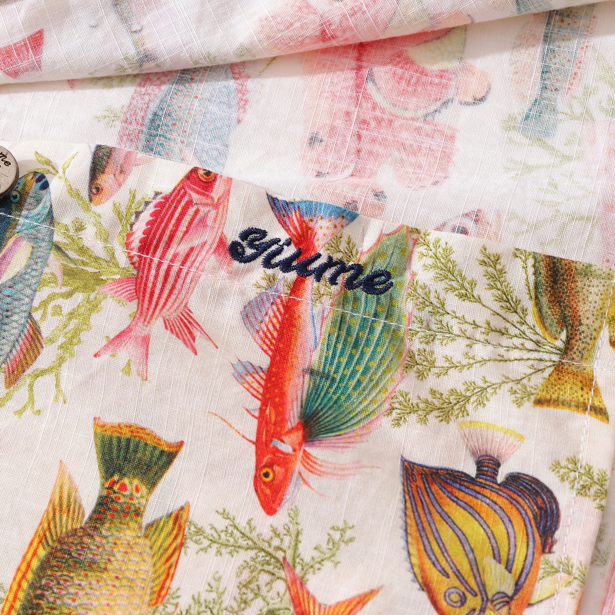 Men's Hawaiian Shirt Sea Ocean Fish Print Cotton Button-down Long Slee ...