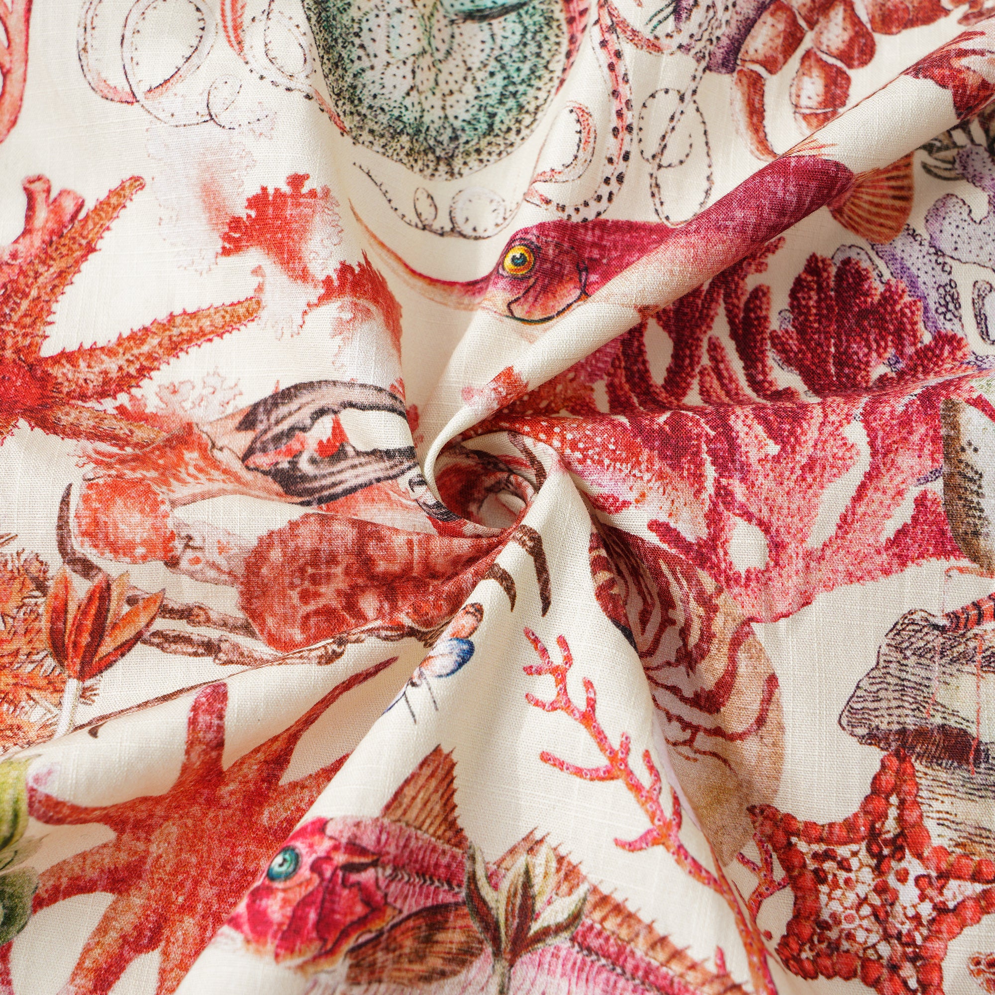 Traumhafte Meere 100% Baumwolle Herren Kurzarm Hemd mit Knöpfen Beige Aloha Hawaiian