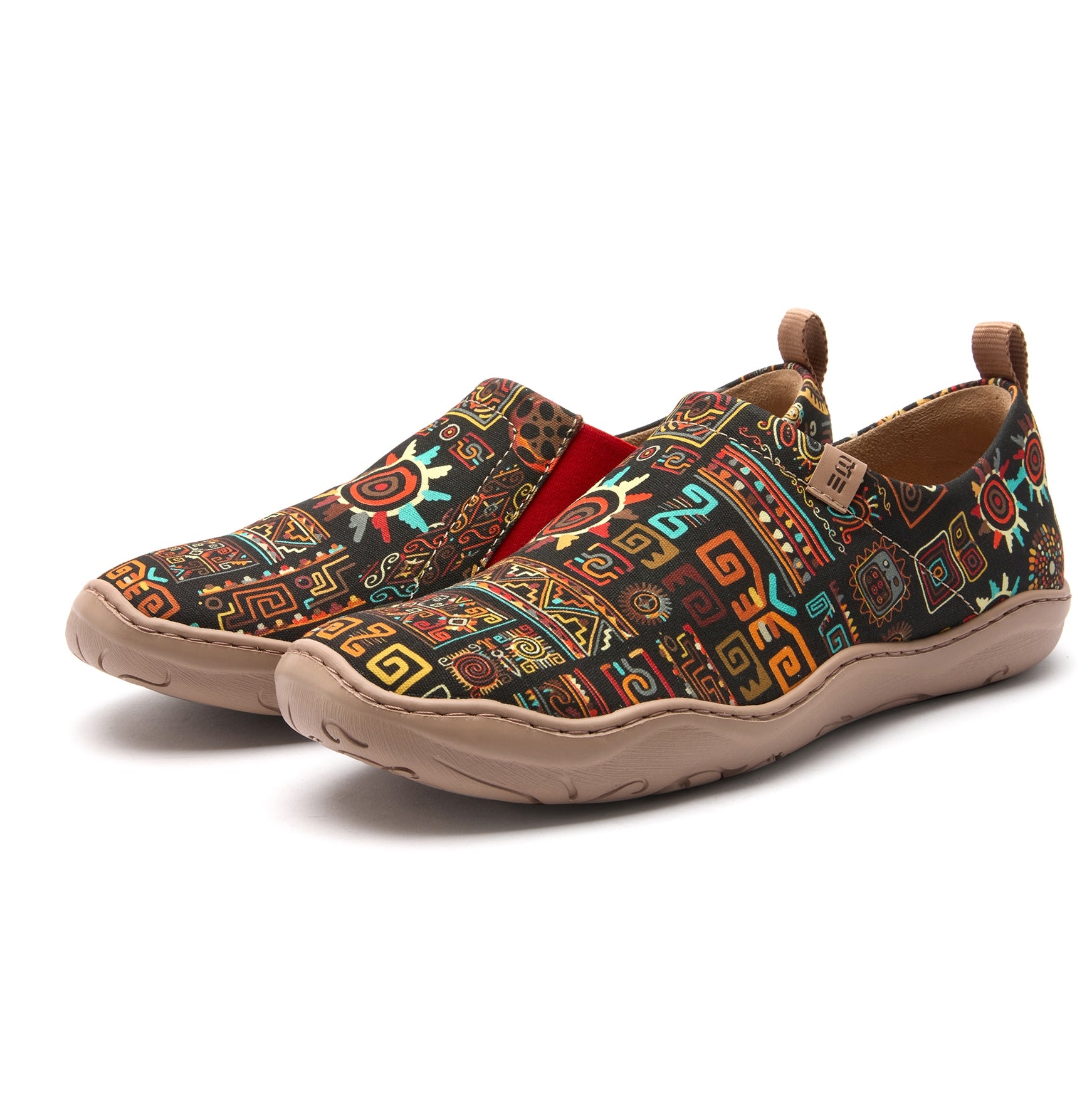Tribal Glow Damen Slip-on-Schuhe gestrichene Leinwand Sneakers Hawaiianer Heritage-inspiriertes Hemd