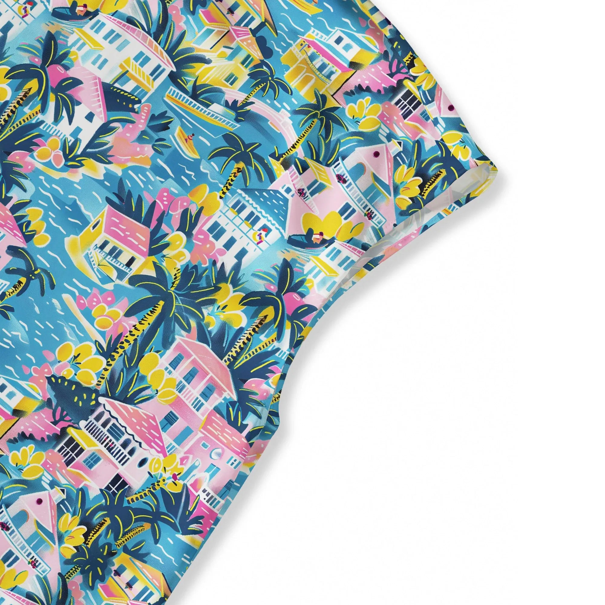 Tropical town print blouse, women's fashion