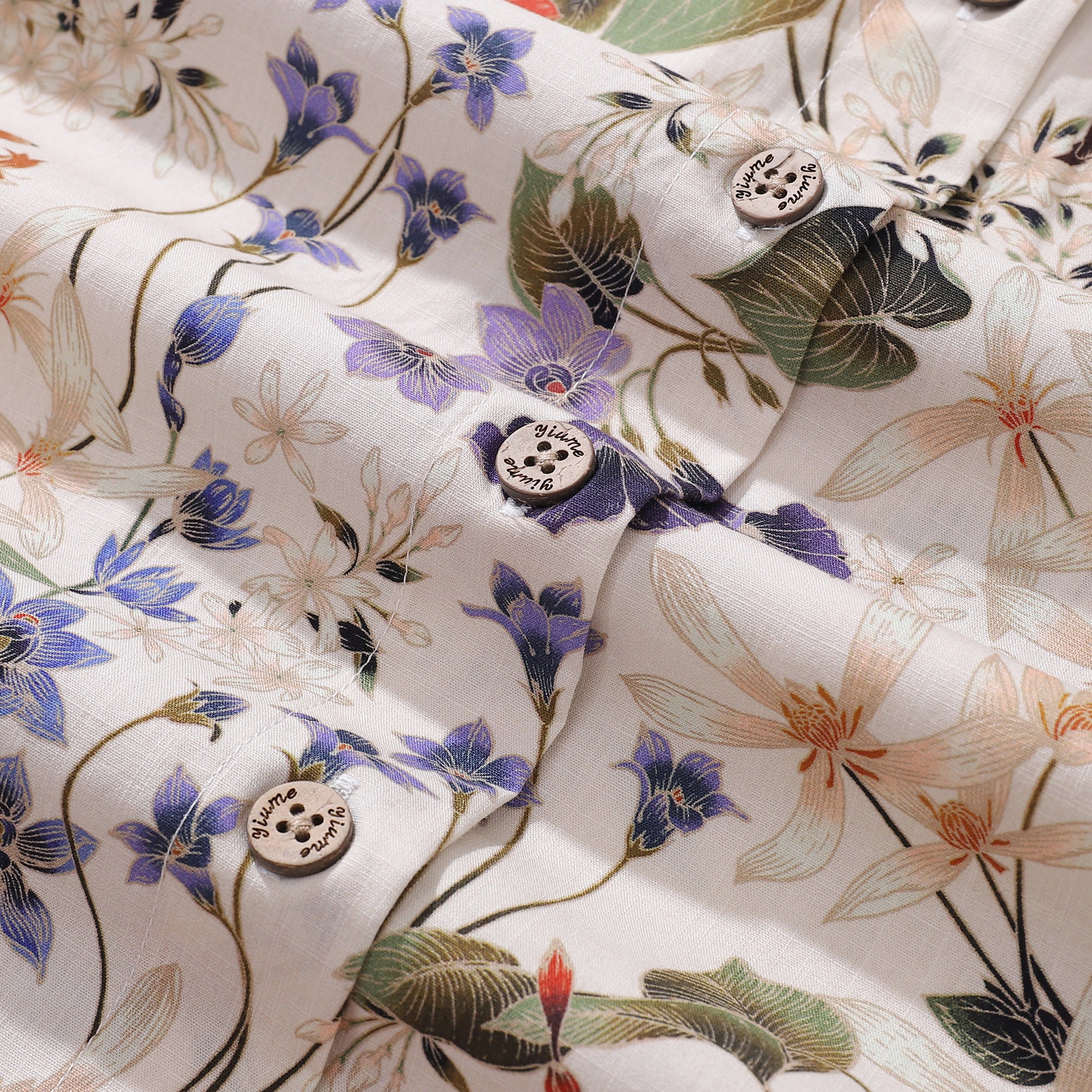 Women's Hawaiian Shirt Wildflowers By Eloise Cotton Button-up Short Sleeve Australian Wildflower By Eloise