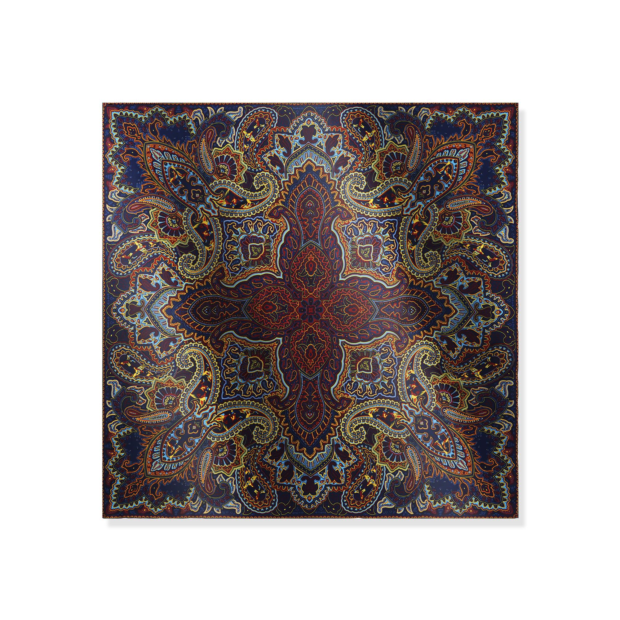 Floral Square Scarf 100% Mulberry Silk Twilight Mandala Bloom Twilight Mandala Bloom 100% Silk 108*108cm