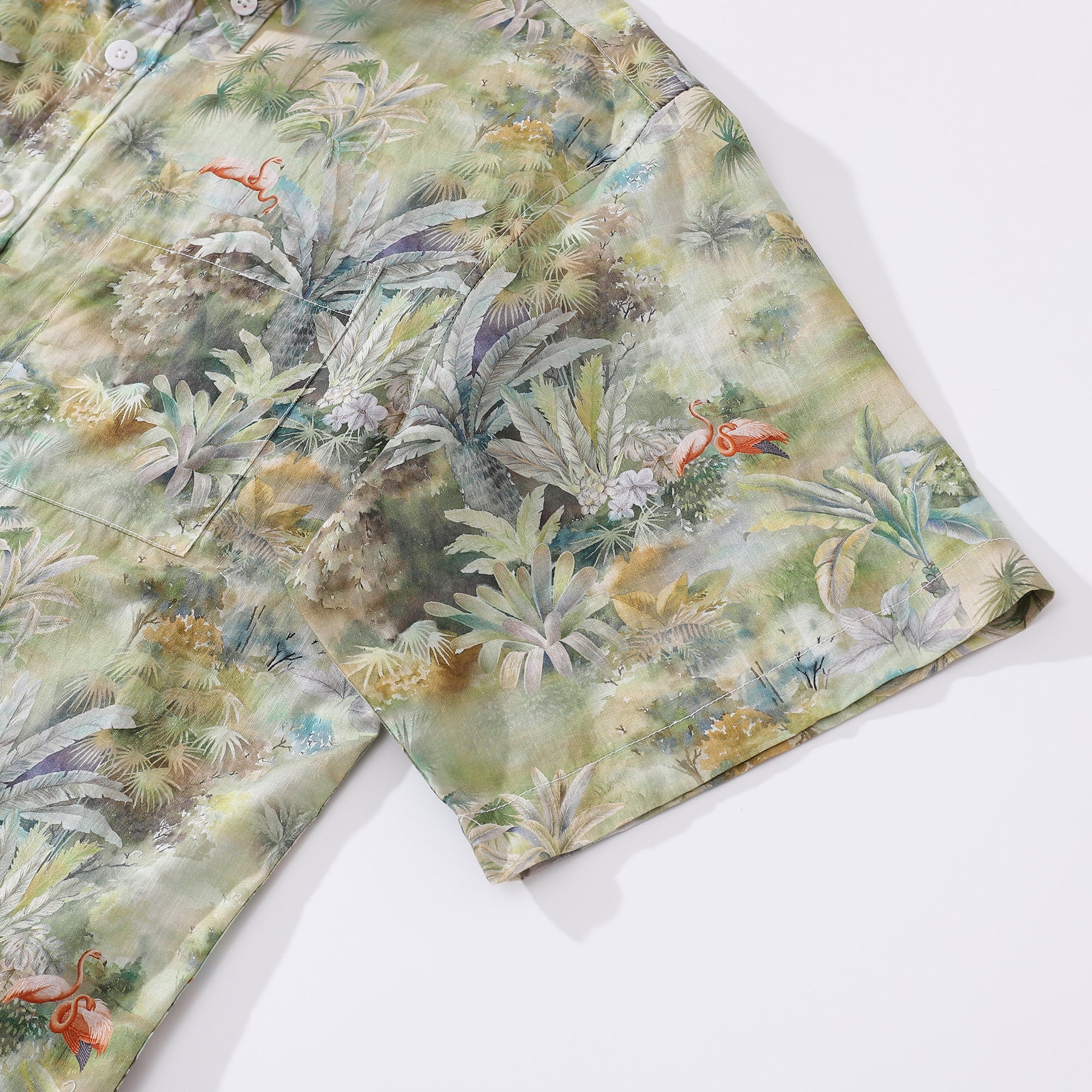 Tropisches Hawaiianisches Hemd für Herren Exotischer Charme Druck Baumwolle Knopf-down Kurzarm Aloha Hemd