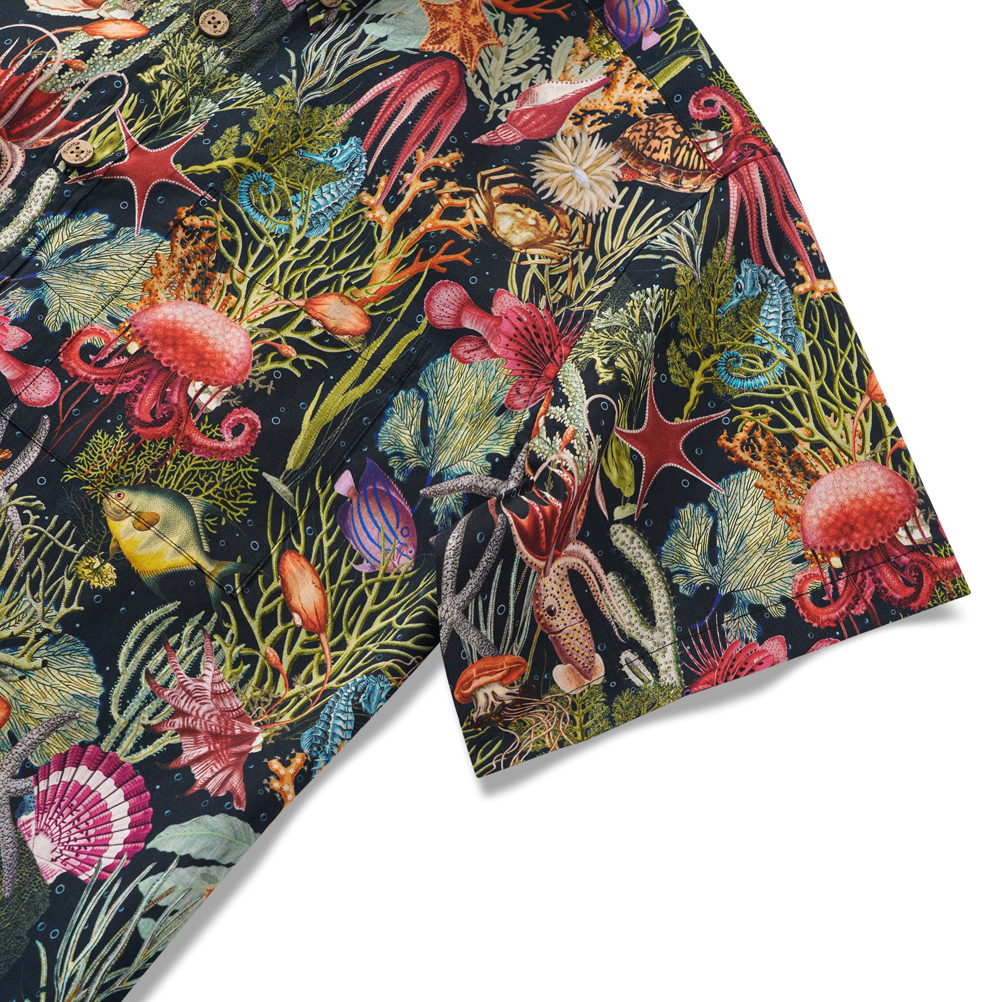 Chemise hawaïenne masculine à manches courtes à manches courtes 100% coton vert océan rêves