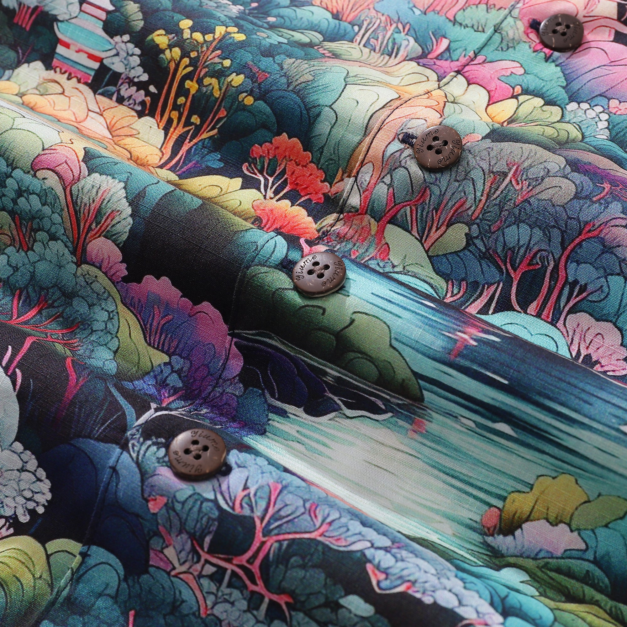 Hawaiian Shirt For Men Secret Garden Shirt Camp Collar 100% Cotton