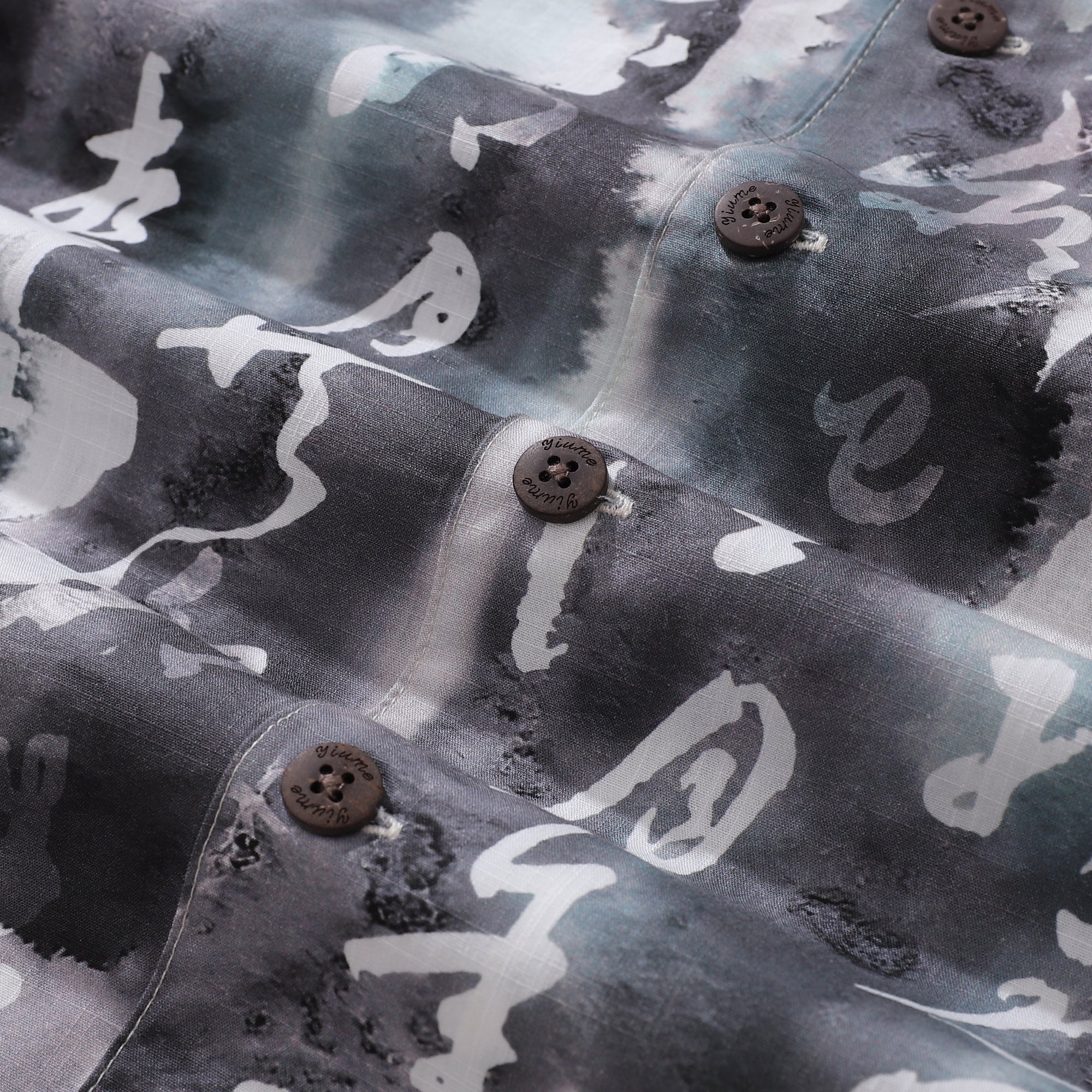 Chemise hawaïenne designer pour hommes, chemise en peinture à l'encre chinoise, 100 % coton, chemise à col camp.