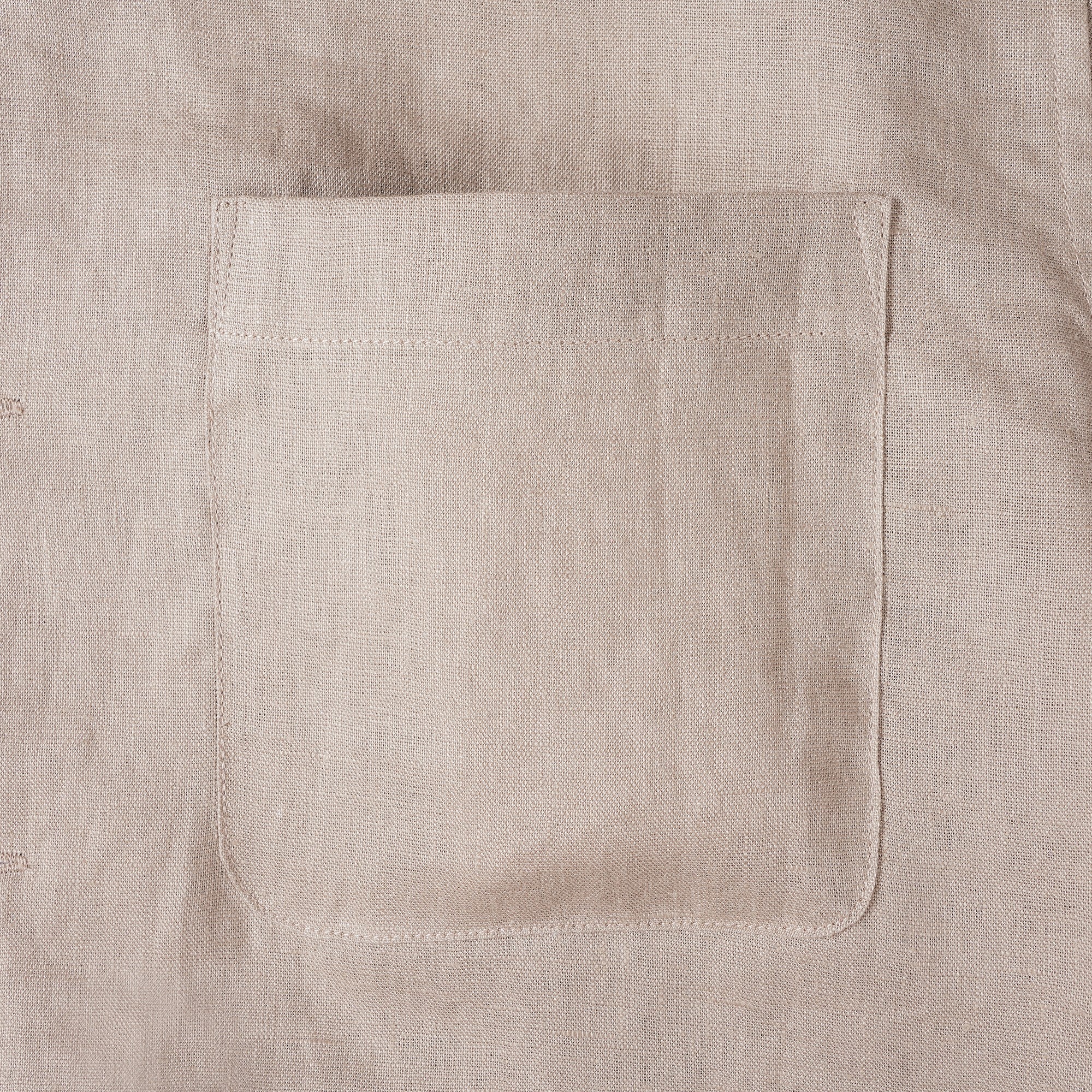 Men's Basic Shirt Short Sleeve Camp Collar 100% Linen Natural Solid Color