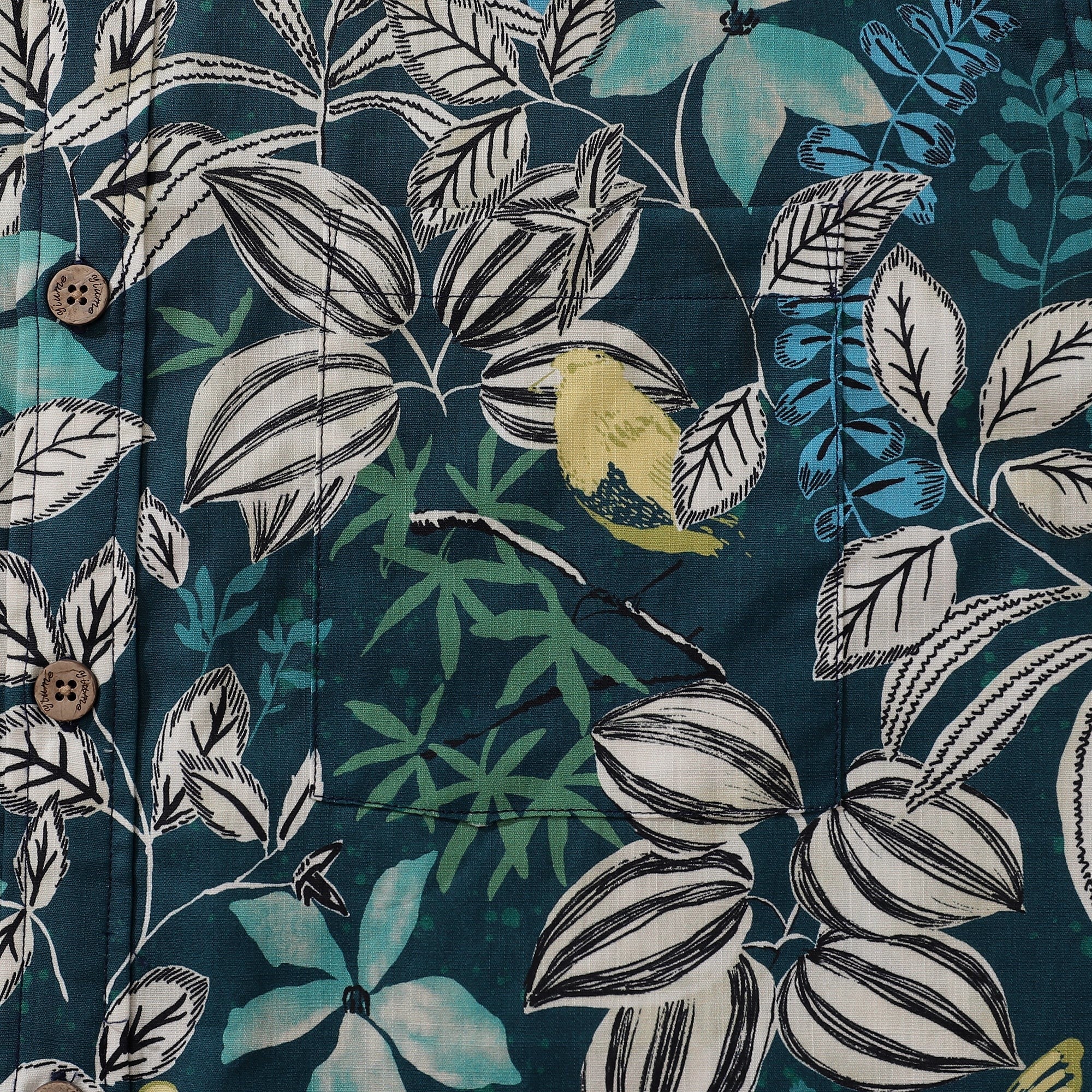 Chemise hawaïenne pour les hommes Forest après la pluie boutonnée à manches courtes à manches courtes 100% coton