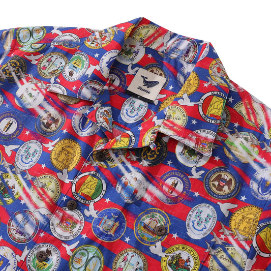 United Dreams Hawaiian Shirt for men, red, camp collar