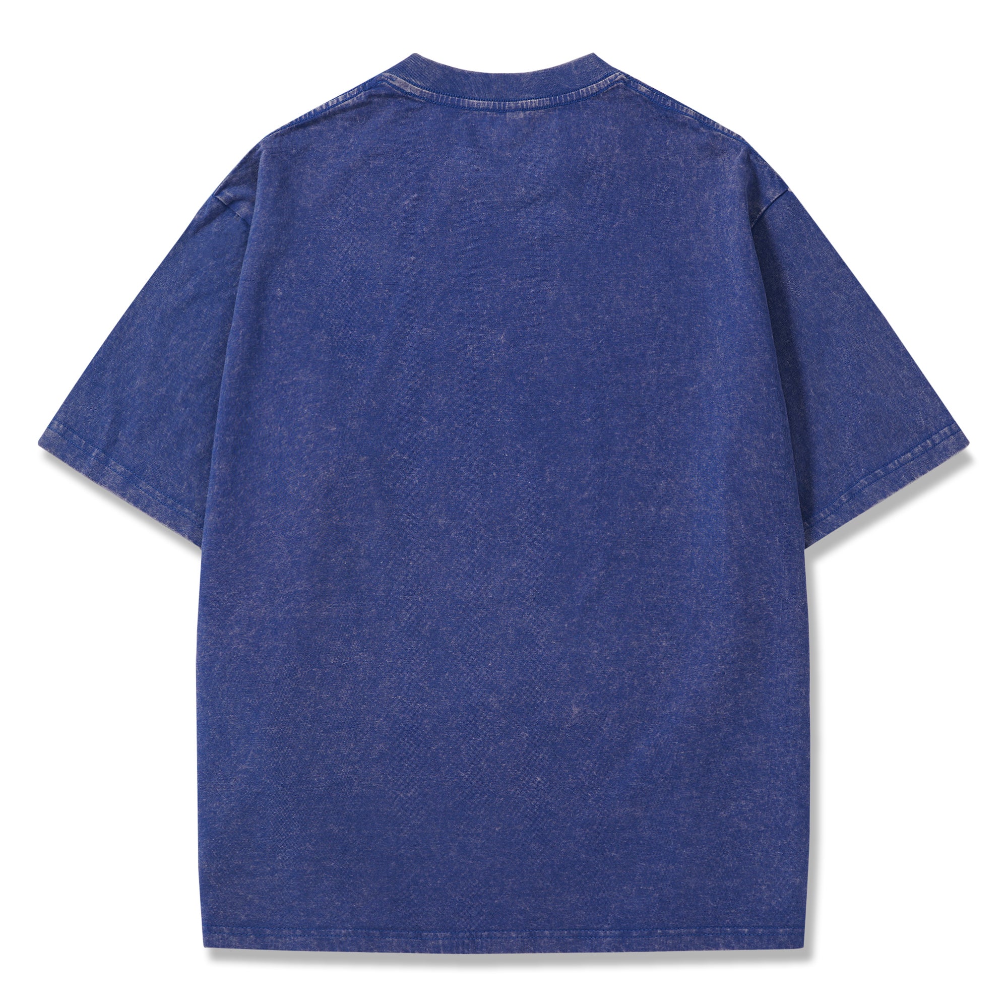 T-shirt hawaïen pour hommes col rond 100 % coton, t-shirt vintage lavé - Bleu