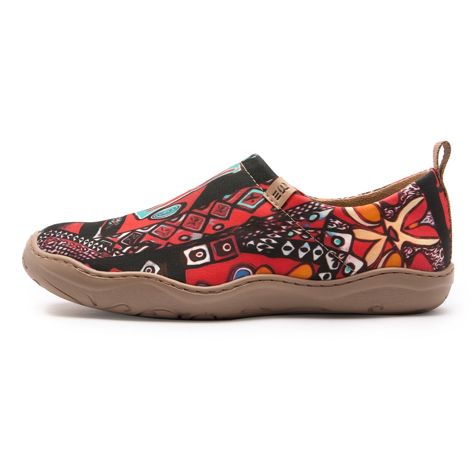 Abstract Artistry Statement Damen Slip-on-Schuhe, 100% Baumwolle, bemalte Leinwand-Sneaker Abstract-inspiriertes Hemd