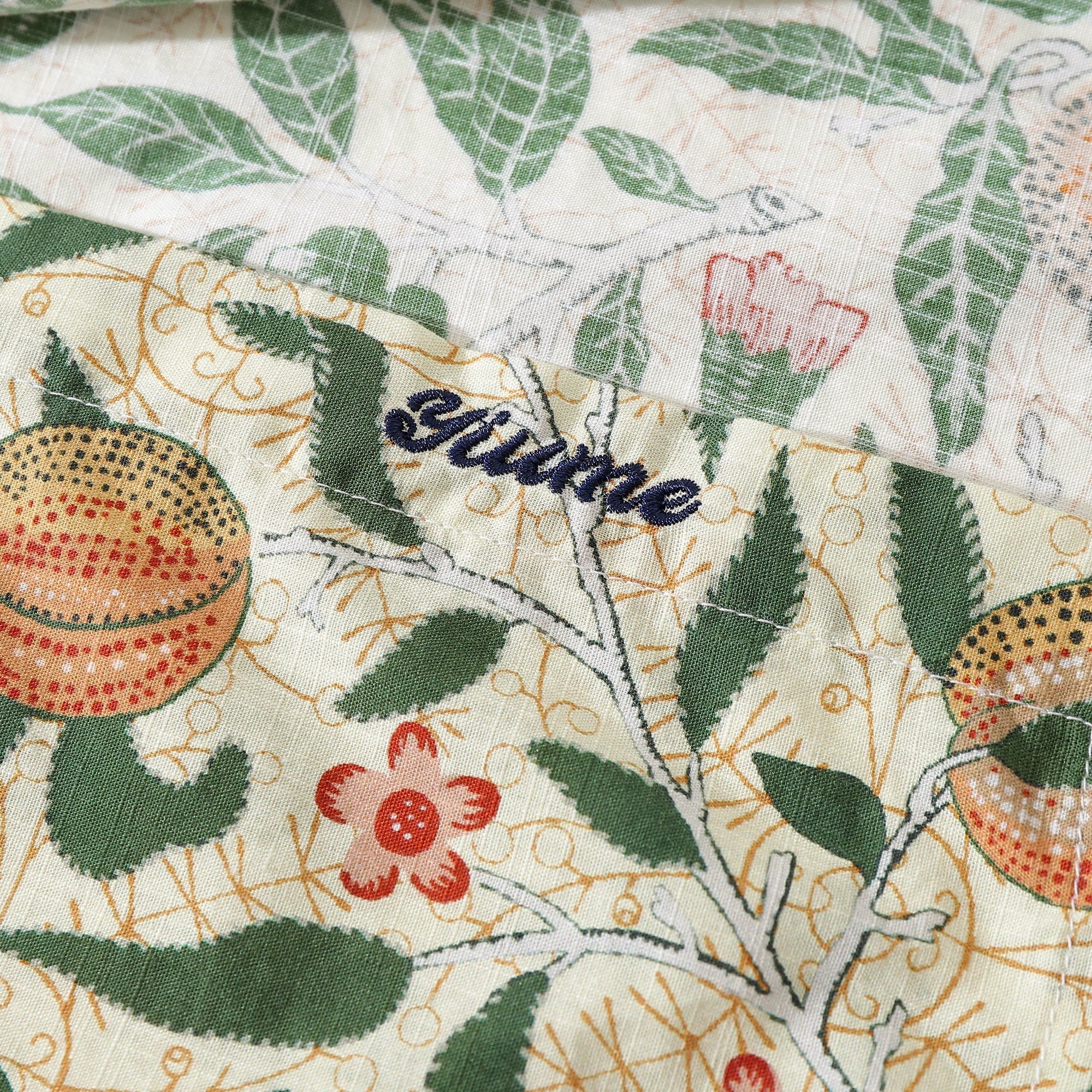 Chemise hawaïenne pour homme William Morris Fruits Grenades Designer en coton à boutons, à manches longues Aloha