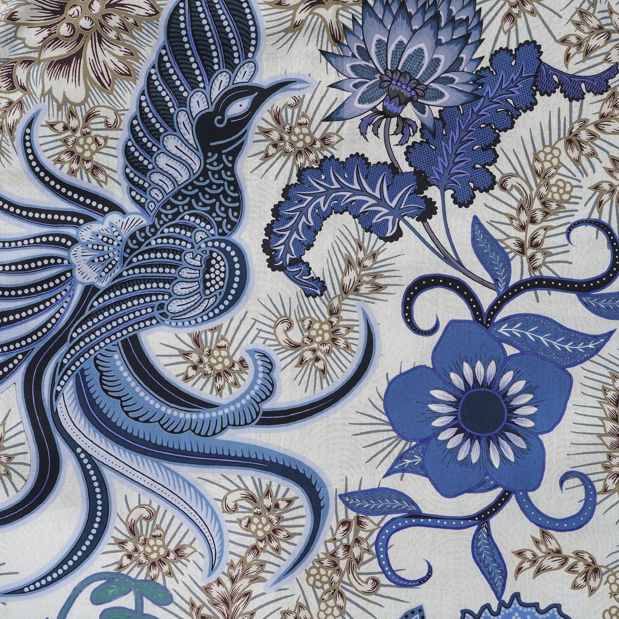 Herren-Hawaiian-Hemd Kurzärmel Button 100% Baumwollblau Aloha Blue Blumen Phoenix