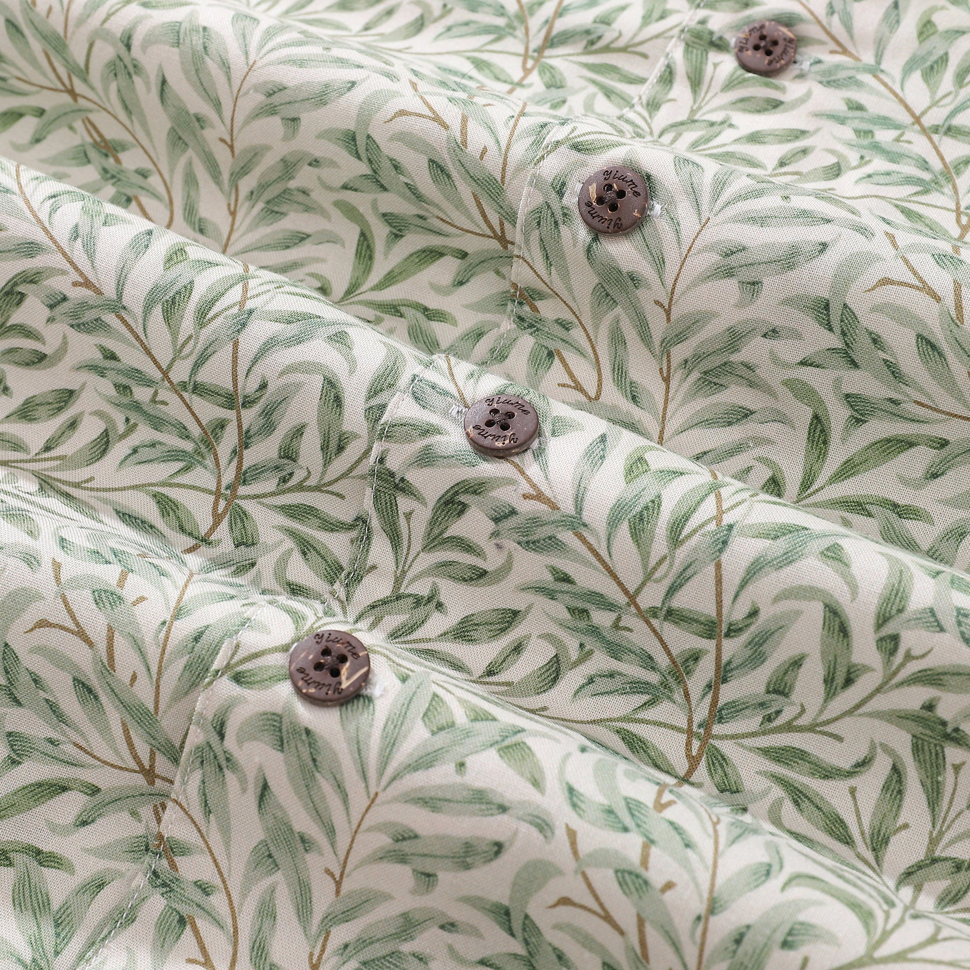 Hawaiian Shirt für Herren 1920er Vintage Willow Shirt Camp Kragen 100% Baumwolle