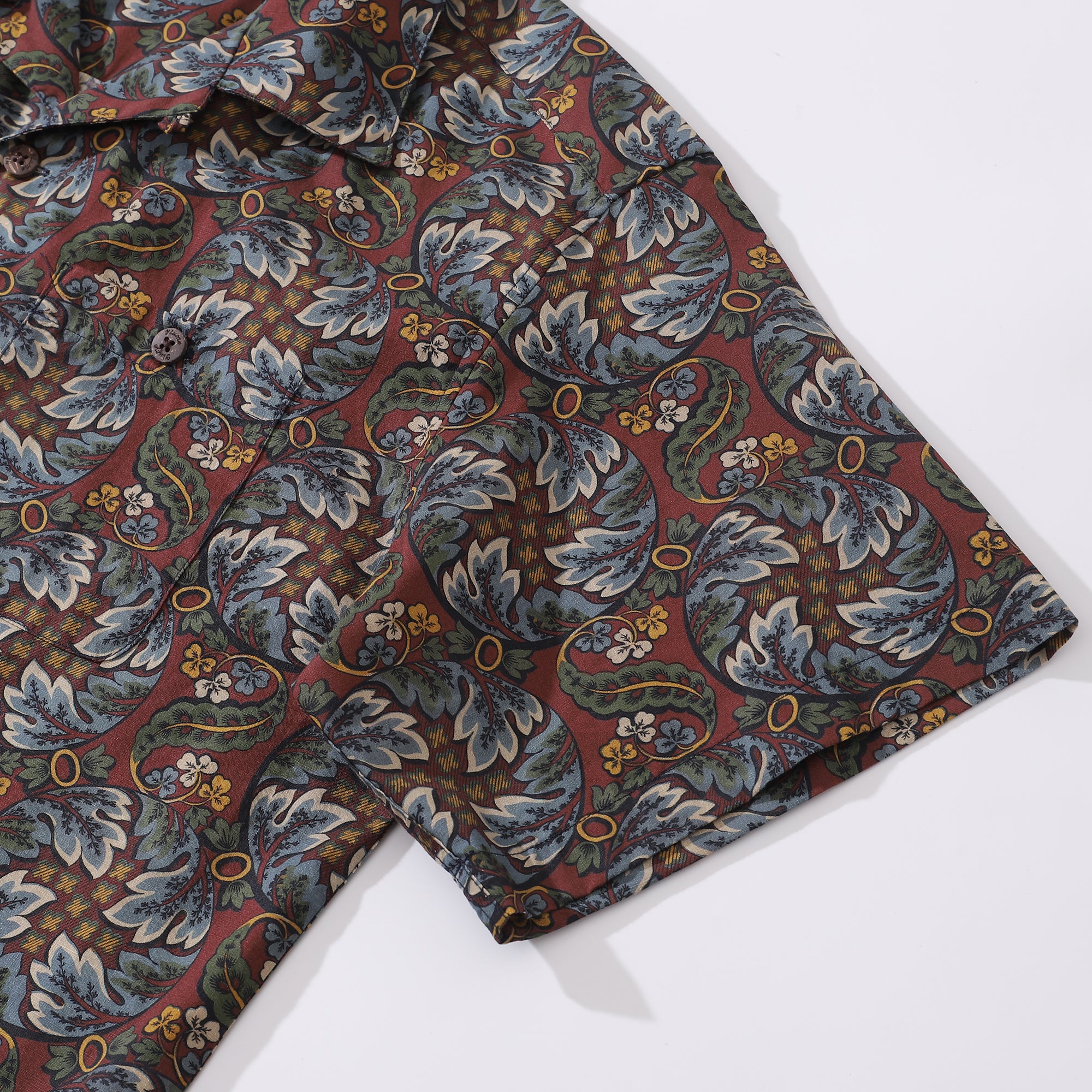 Vintage Hawaiian Shirt For Men Vibrant Cycle Morris Shirt Camp Collar 100% Cotton