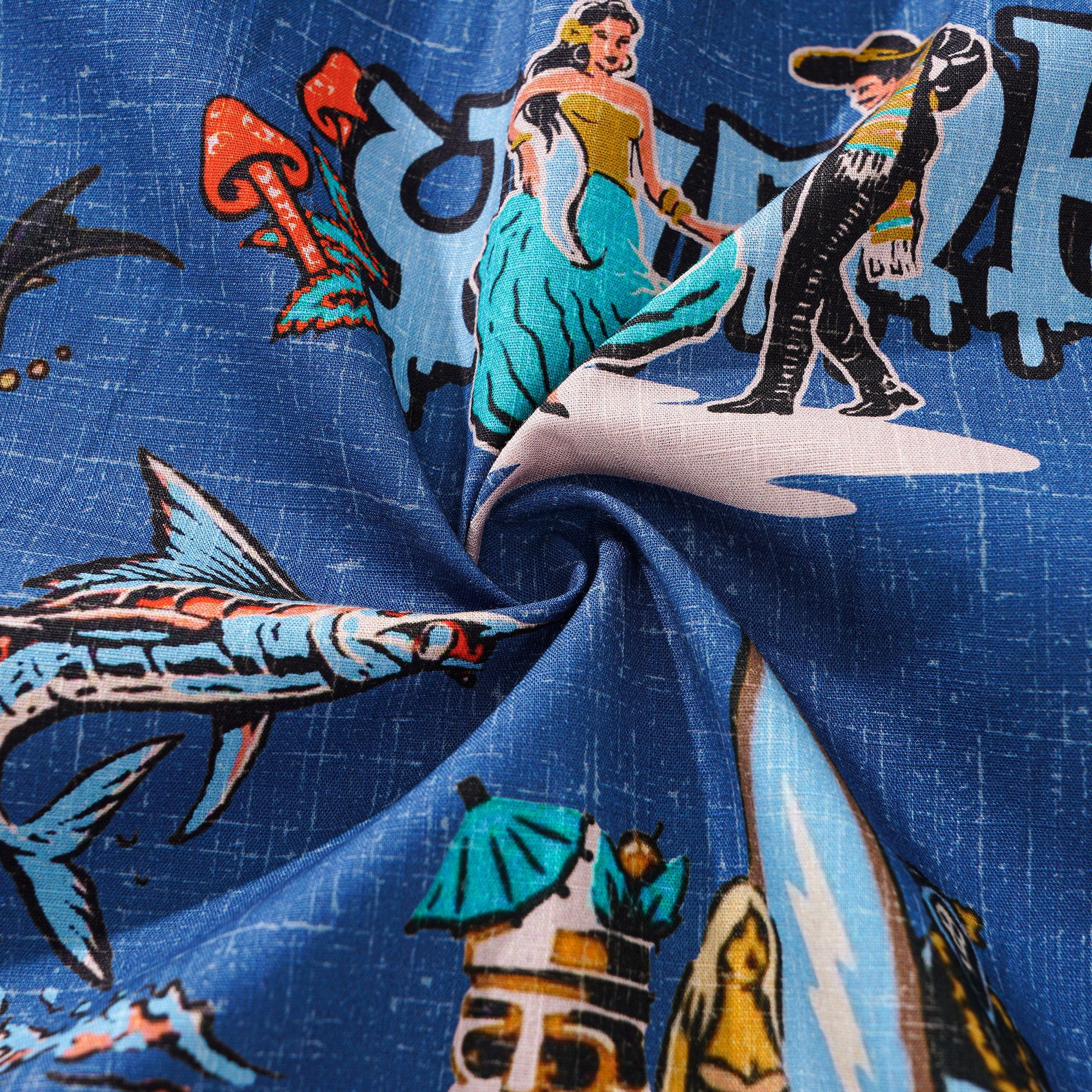 Men's Hawaiian Shirt Short Sleeve Button-down 100% Cotton Blue Aloha Hot Paradise Beach