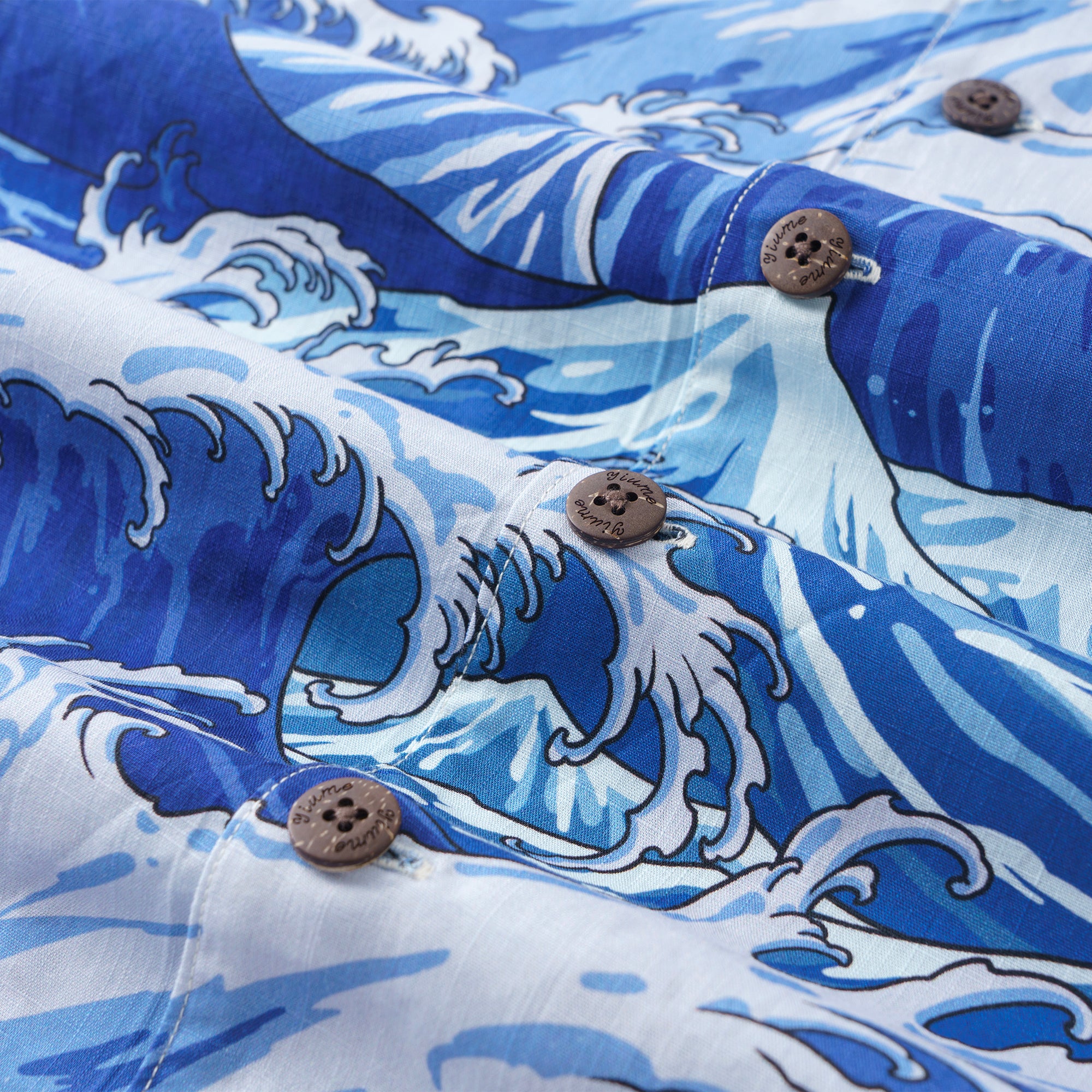 100% Baumwolle Hawaiian Shirt für Männer mit Ozeanleben Camp-Kragen Shirt