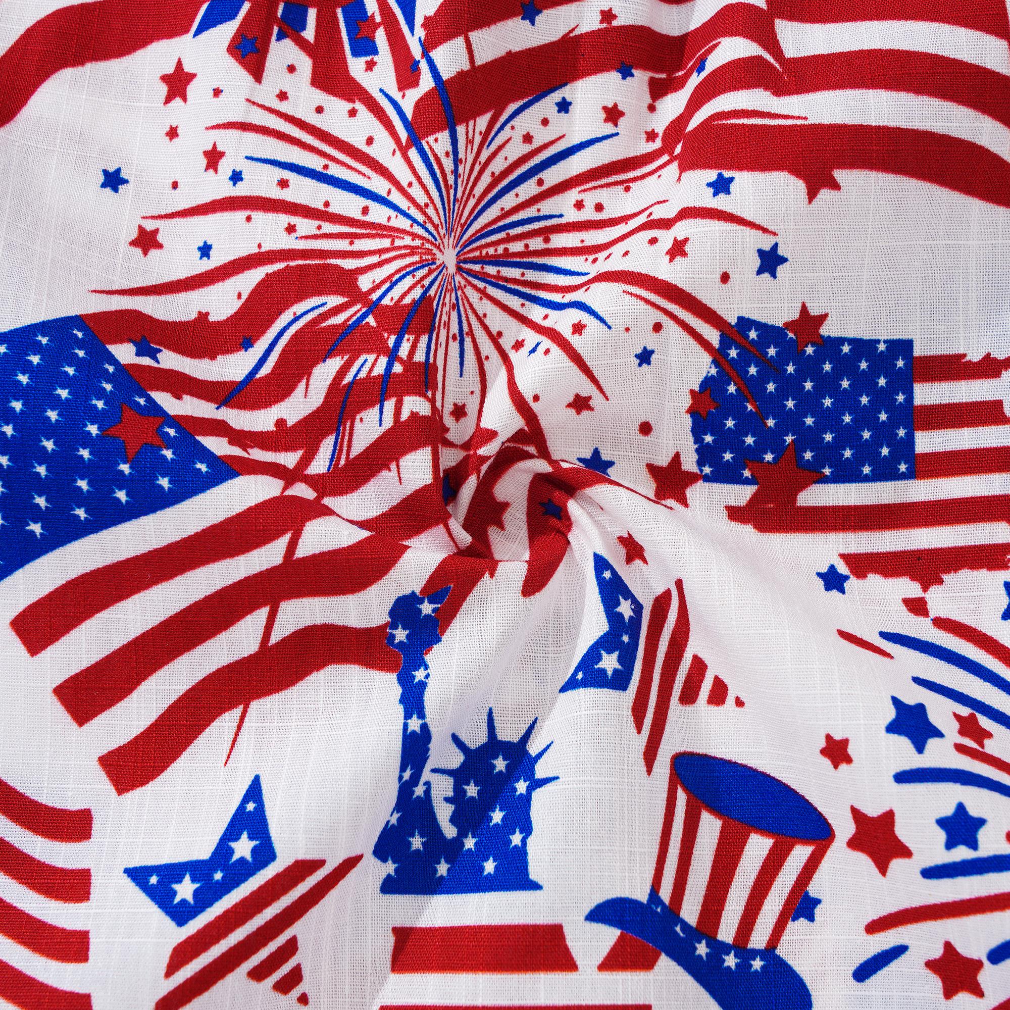 Chemise hawaïenne masculine à manches courtes à manches courtes 100% coton Blue Aloha American Célébration