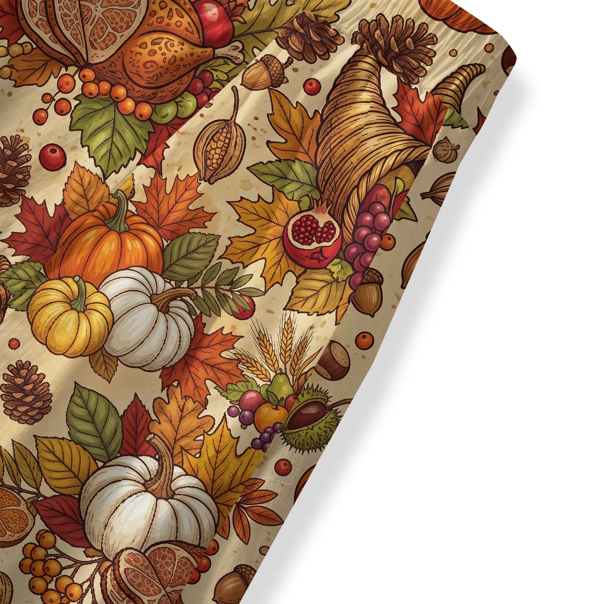 Orange cotton skirt for women, Thanksgiving theme, pockets