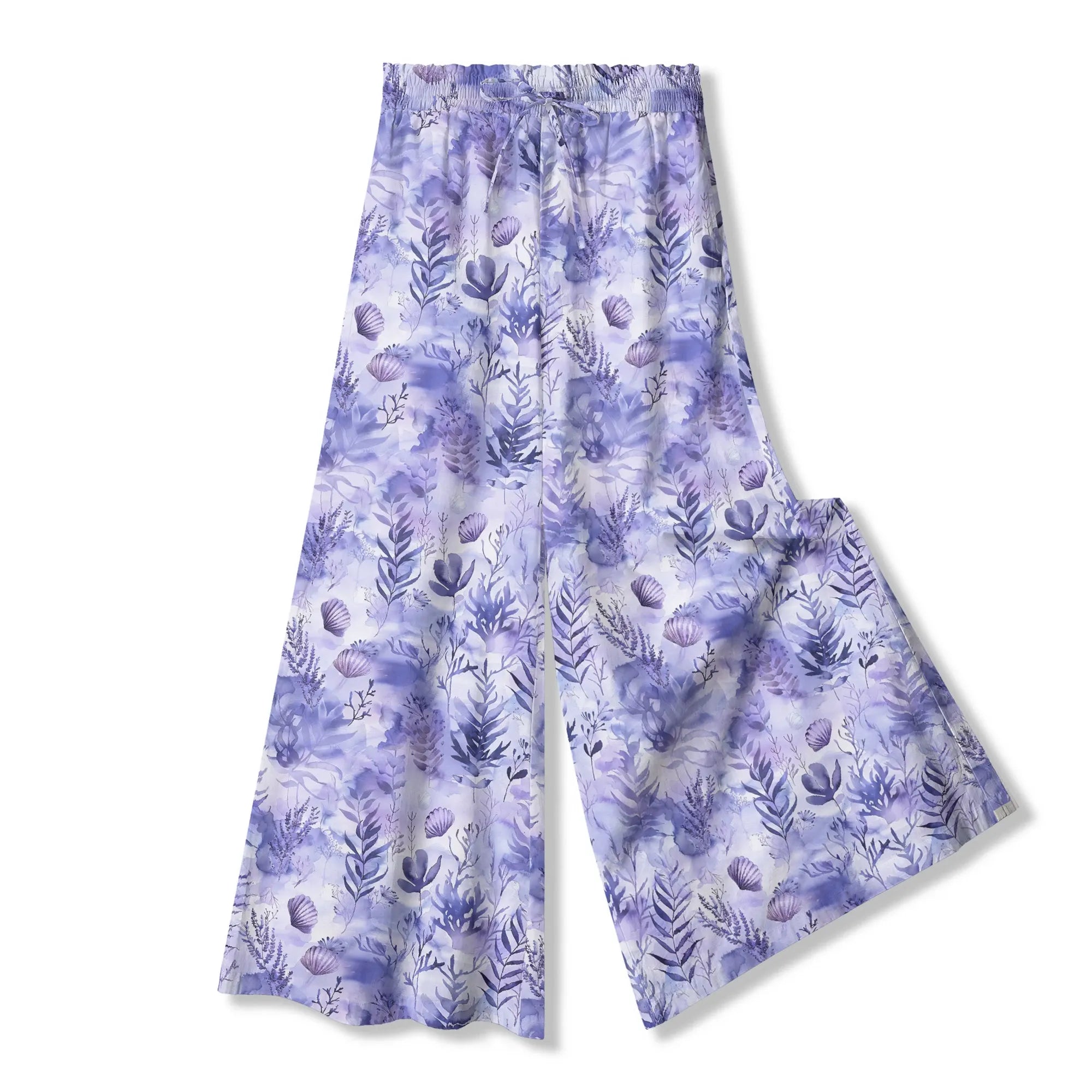 Women's Purple Mist Palazzo Pants, breathable cotton