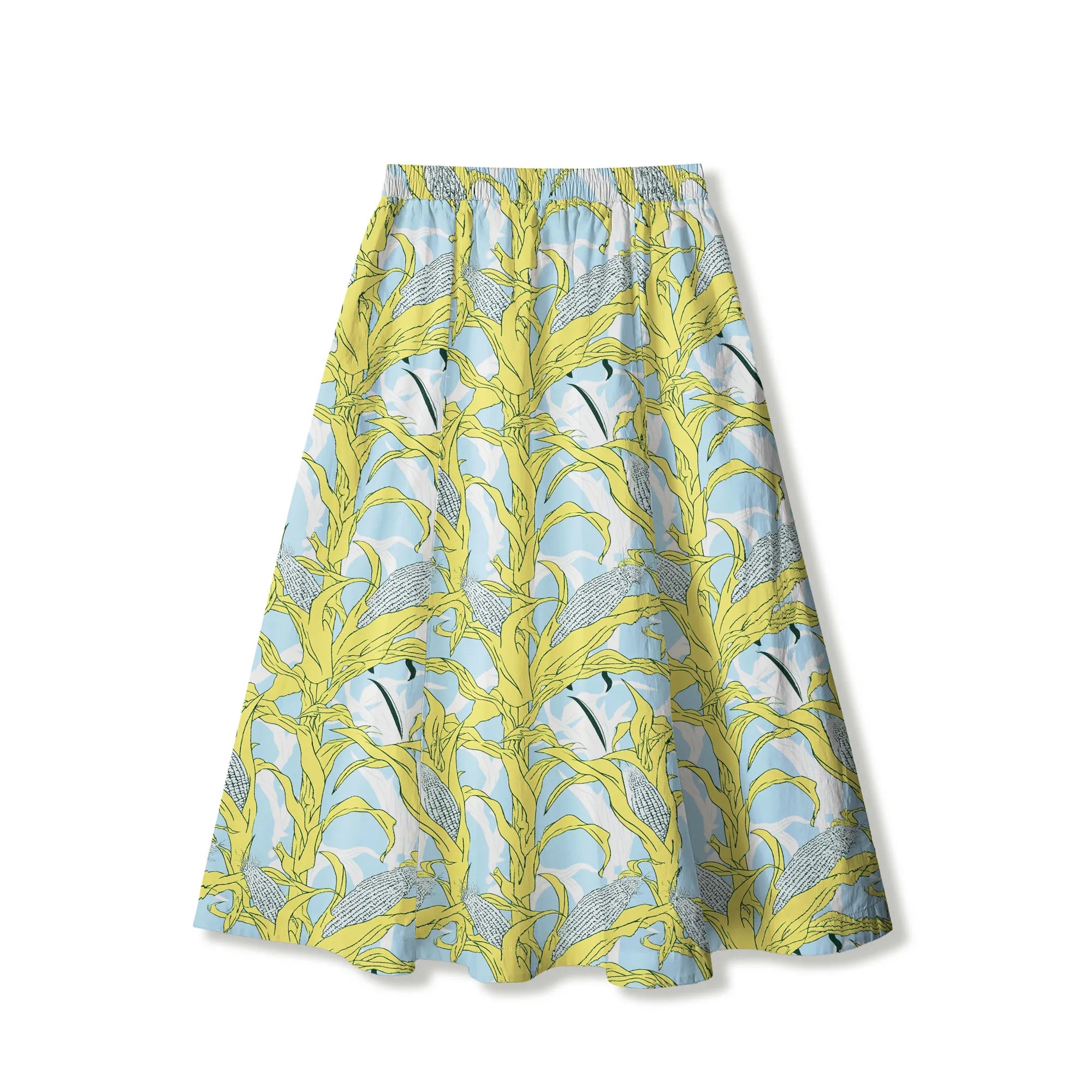 Yellow Aloha women's skirt, summer style, elastic waist