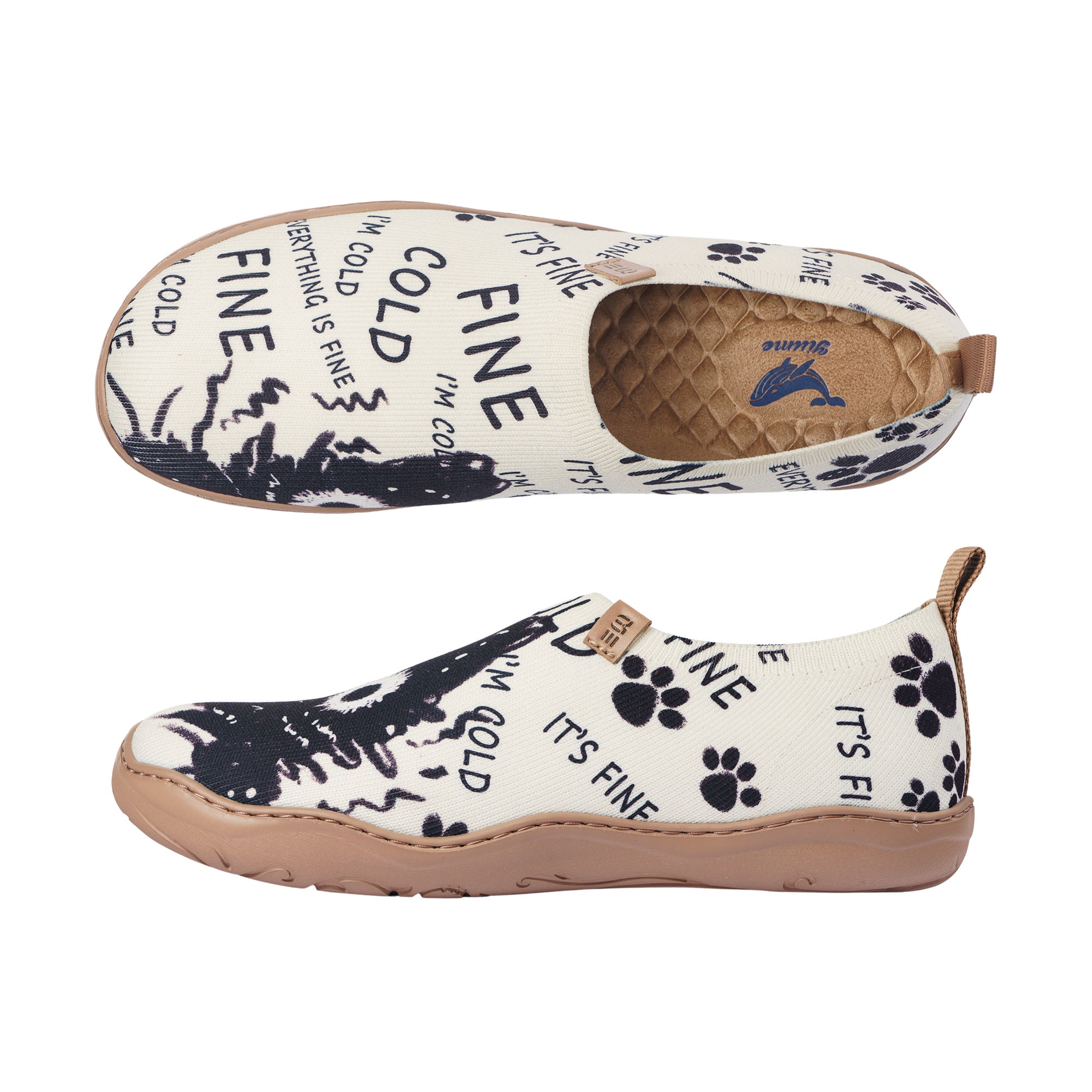 Black Cat Print Cute Women's Slip-On Shoes Painted Canvas Sneakers
