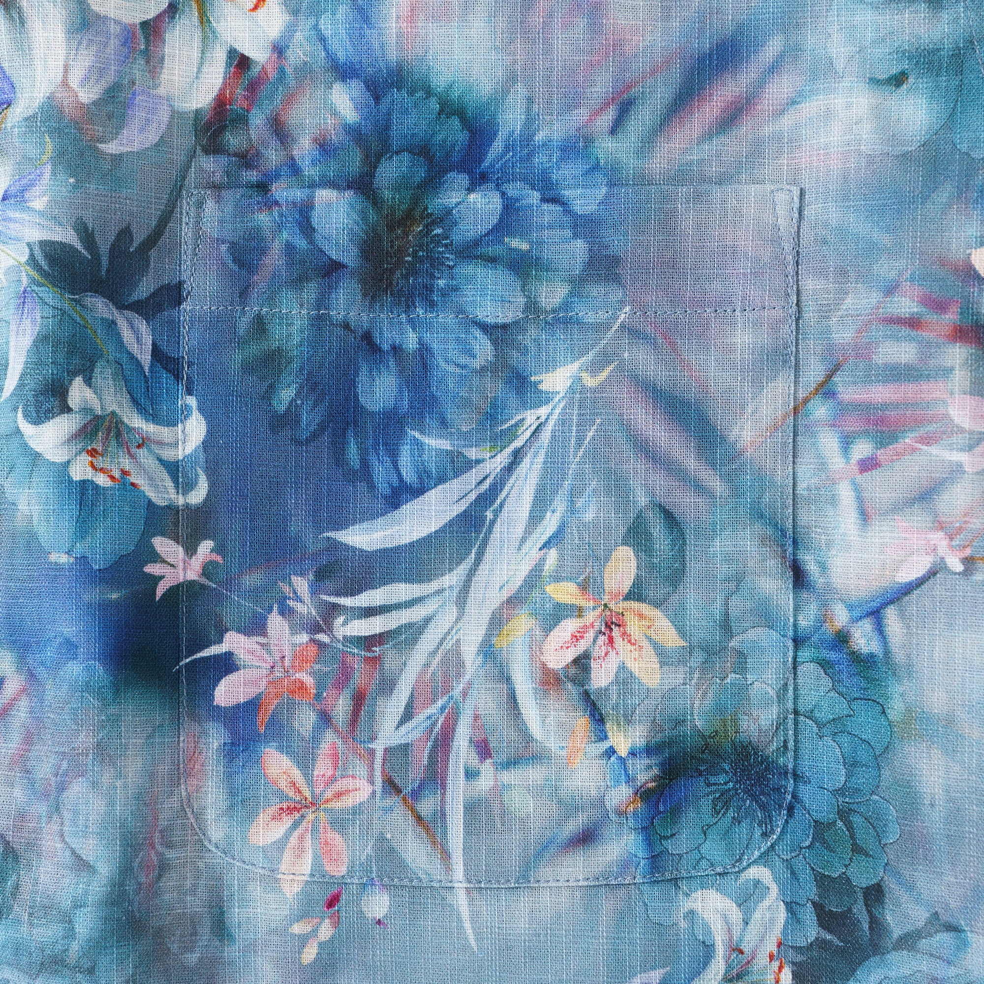 Chemise à manches longues Aloha hawaïenne pour homme en coton 100 % Cloud Floral Whispers personnalisée