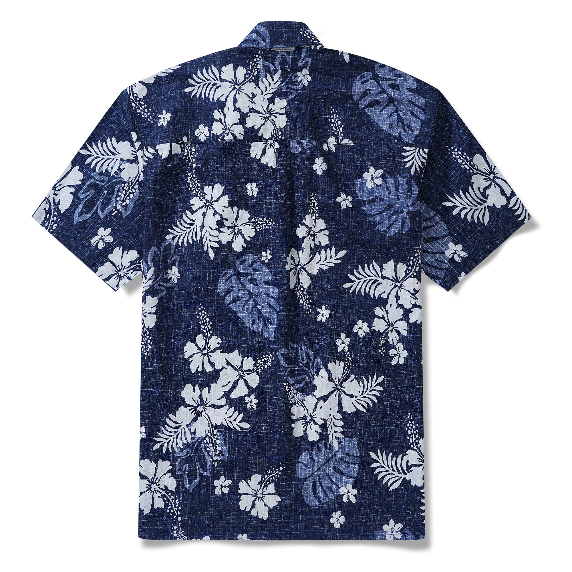 Tropisches hawaiianisches Hemd für Männer atmungsaktives Hemd Blaues kurzärmeliges Knopffalten-Falten-Hemd