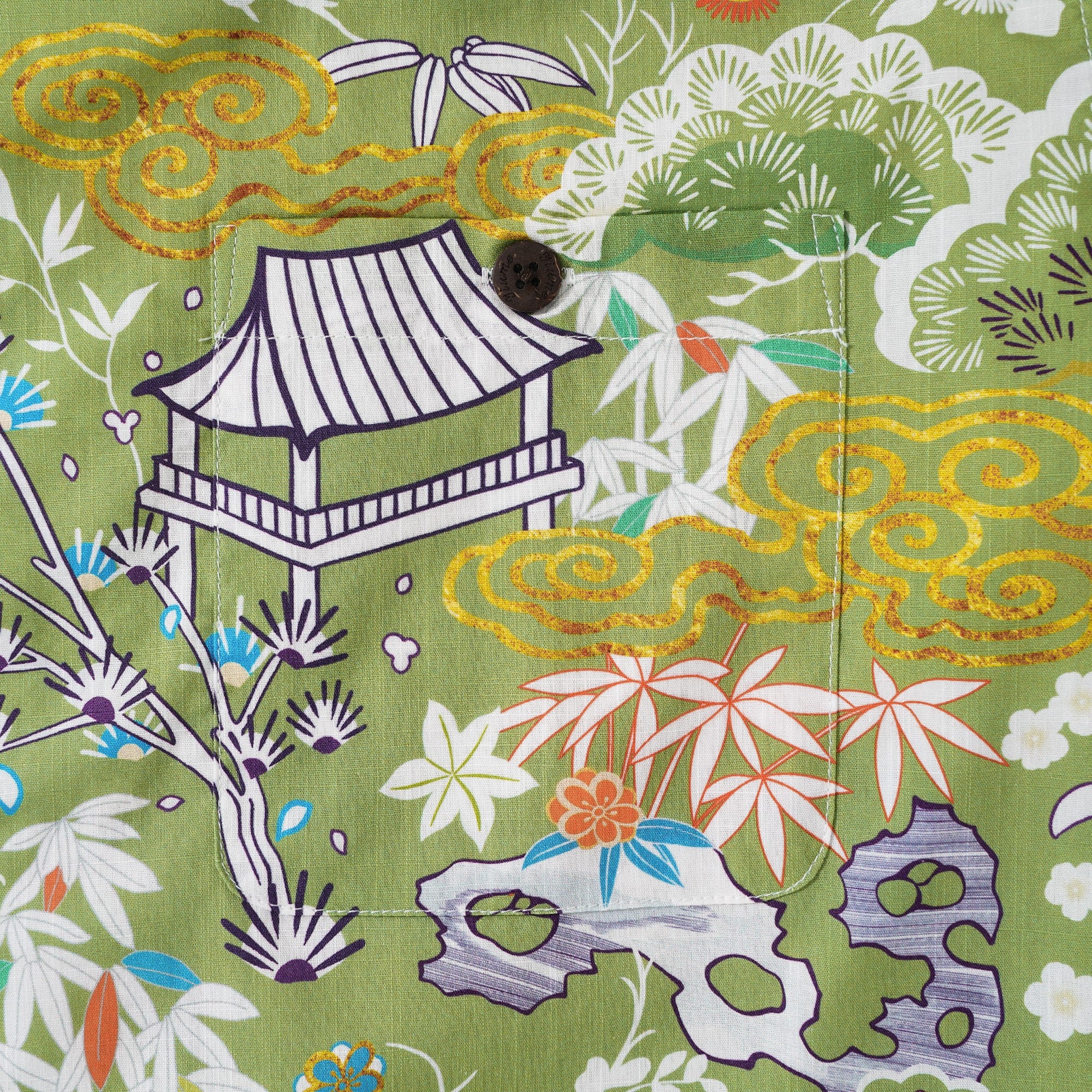 Collier de camp à manches courtes à manches courtes pour hommes 100% coton Aloha enchanteur jade sauvagerie