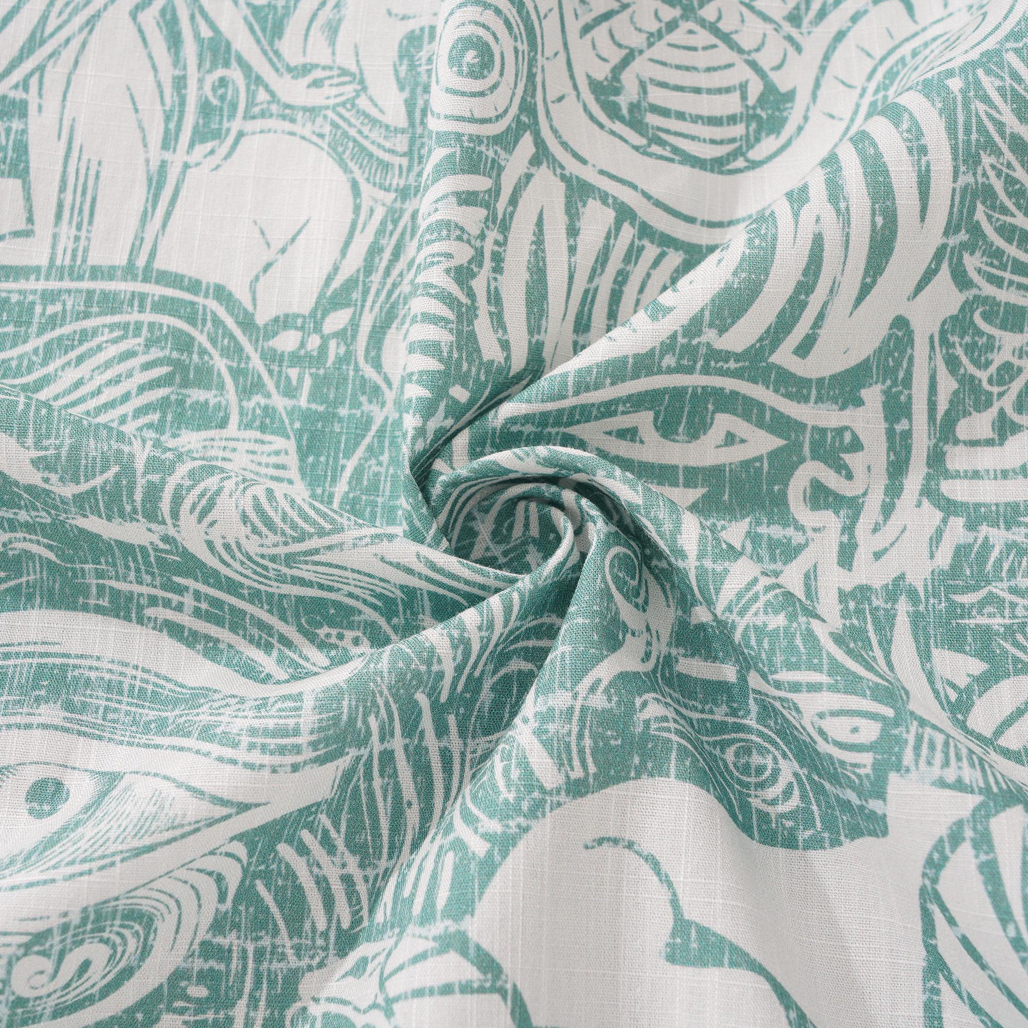 Chemise hawaïenne masculine à manches courtes à manches courtes 100% coton vert alloha mythes égyptiens