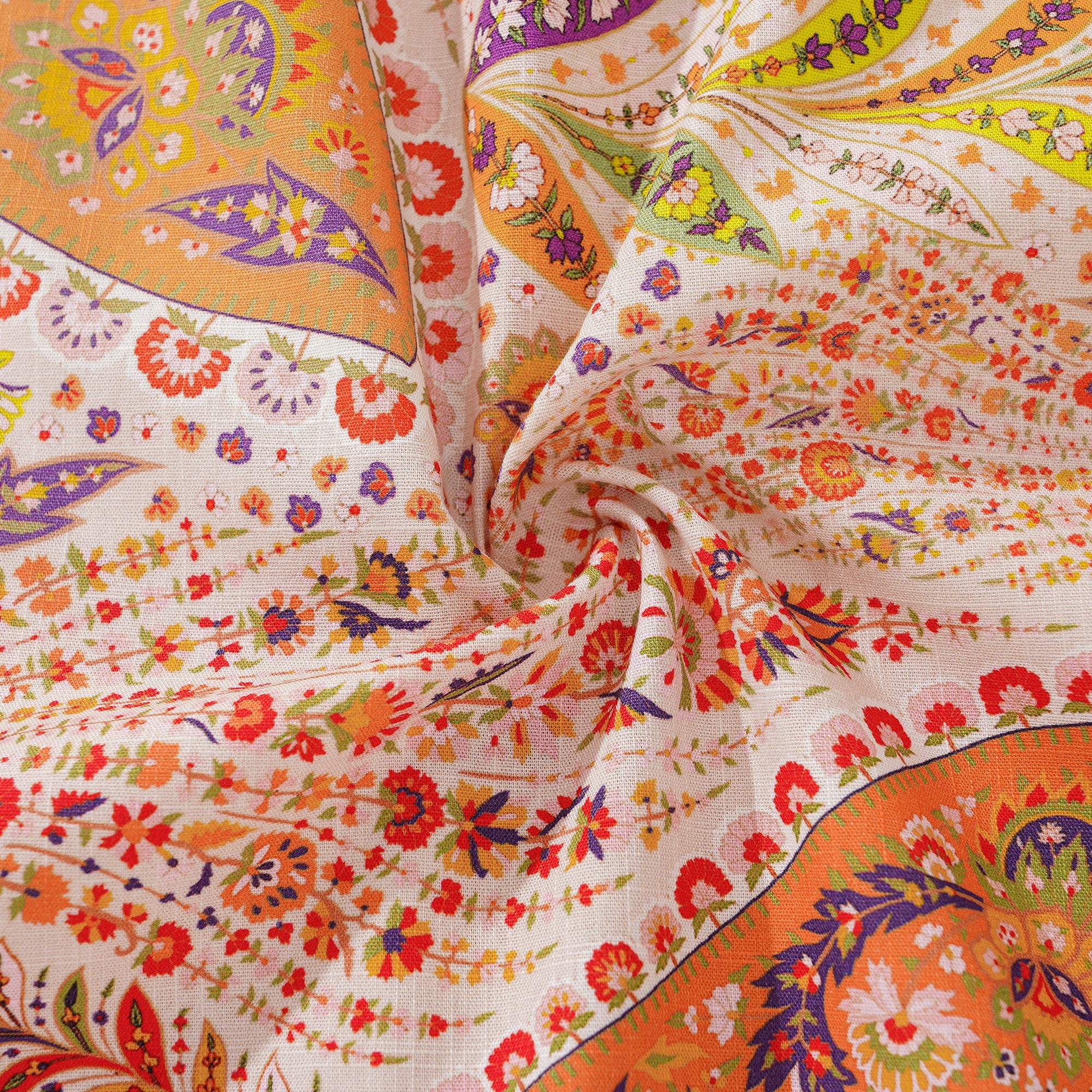 Men's Hawaiian Shirt Short Sleeve Button-down 100% Cotton Yellow Aloha Paisley Paradise