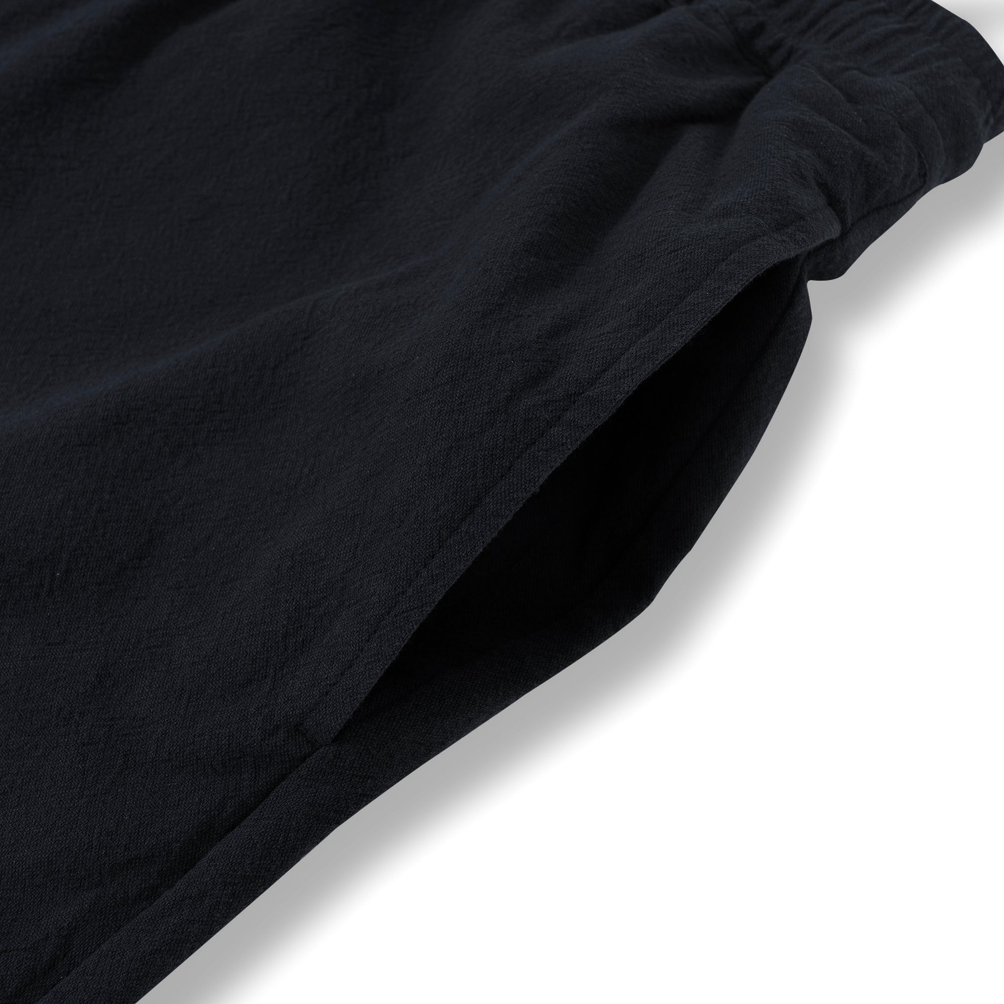 Shorts en lin pour homme, taille mi-haute, coupe droite Bermuda 8-10 pouces, shorts à 5 poches - NOIR Version 3.0