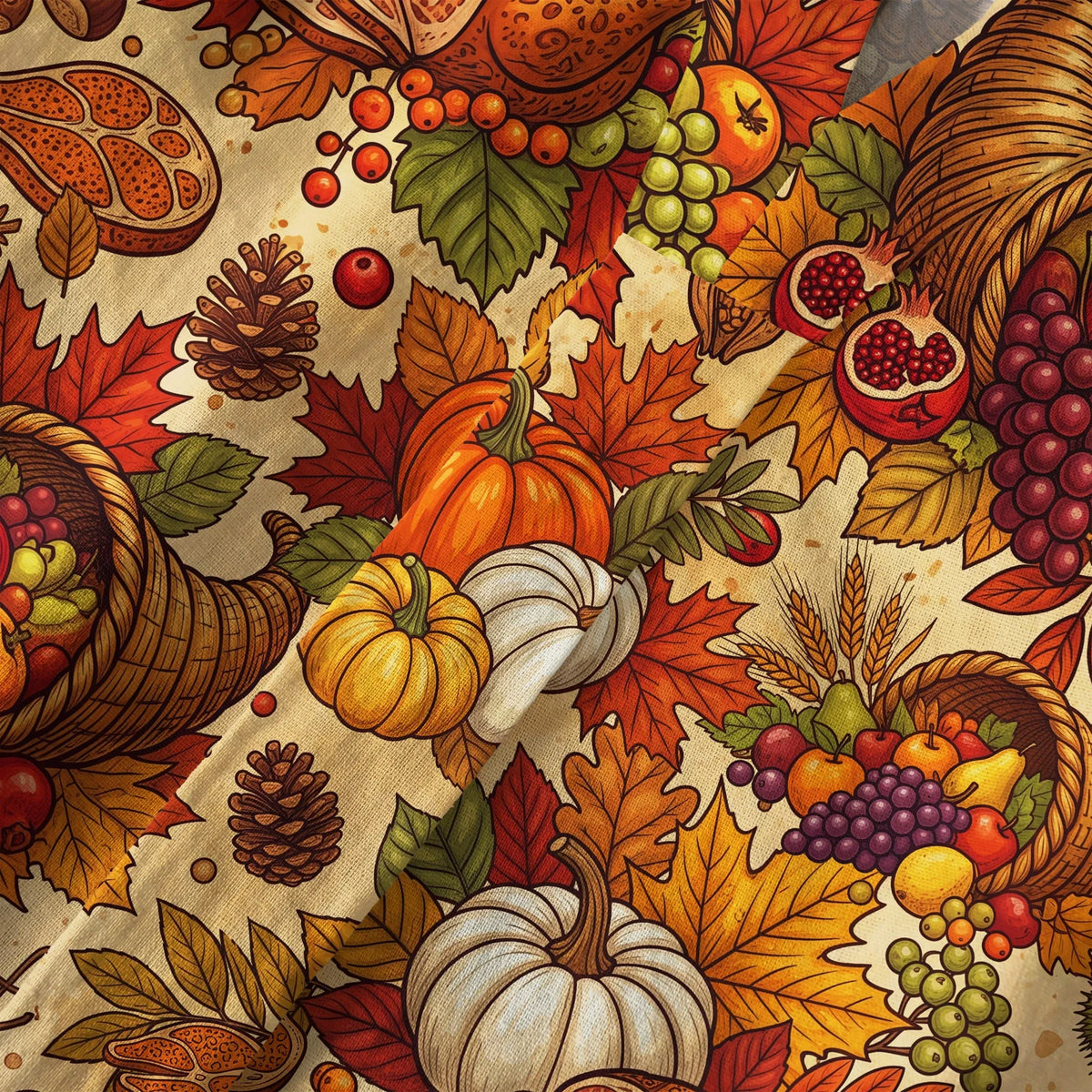 Cotton Women's Blouse with Thanksgiving Theme