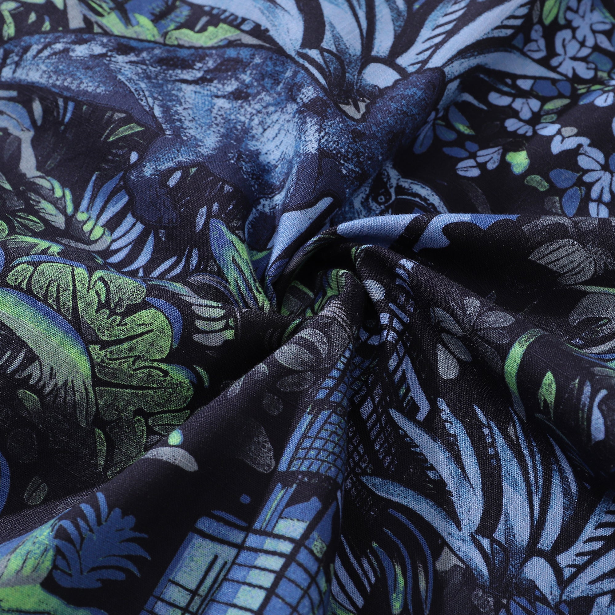Hawaiian Shirt For Men Tropical Mirage Print Shirt Camp Collar 100% Cotton
