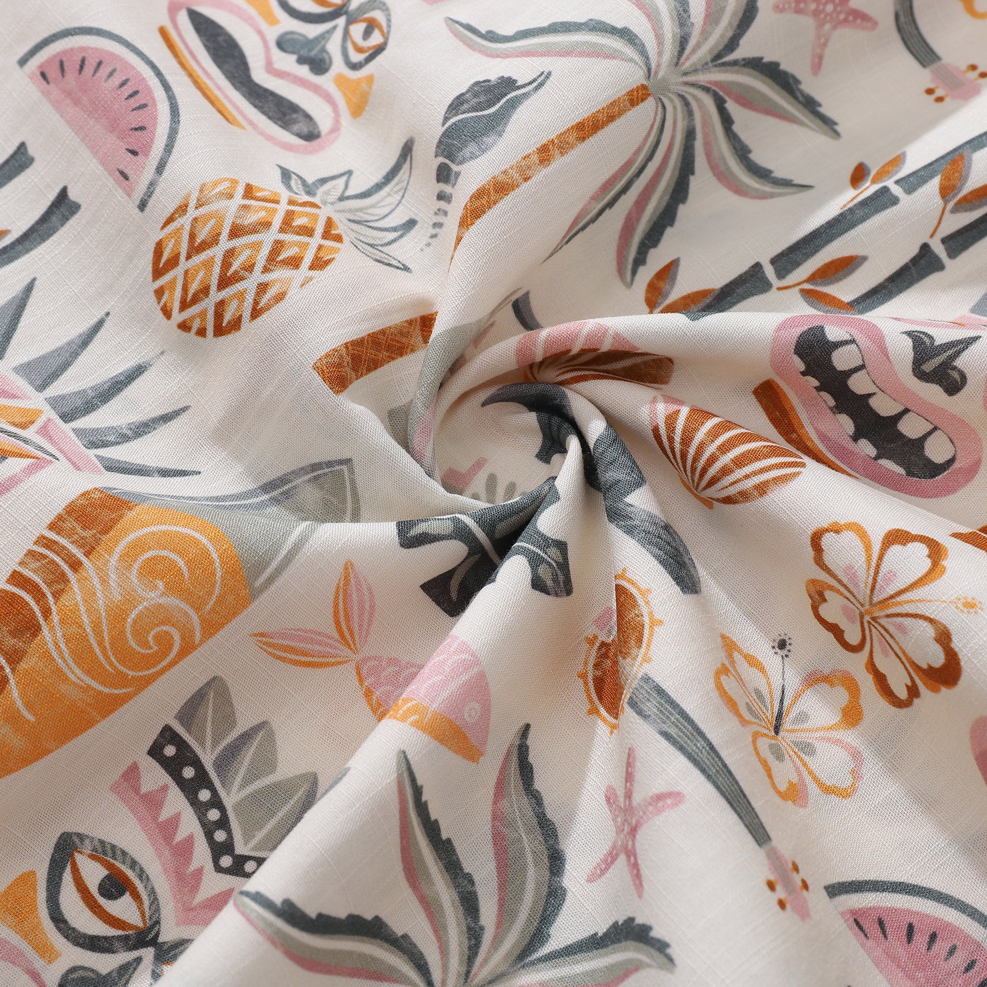 Fashion Hawaiian Shirt For Men Tiki Beach By House of Haricot Button-down Shirt Short Sleeve 100% Cotton Shirt