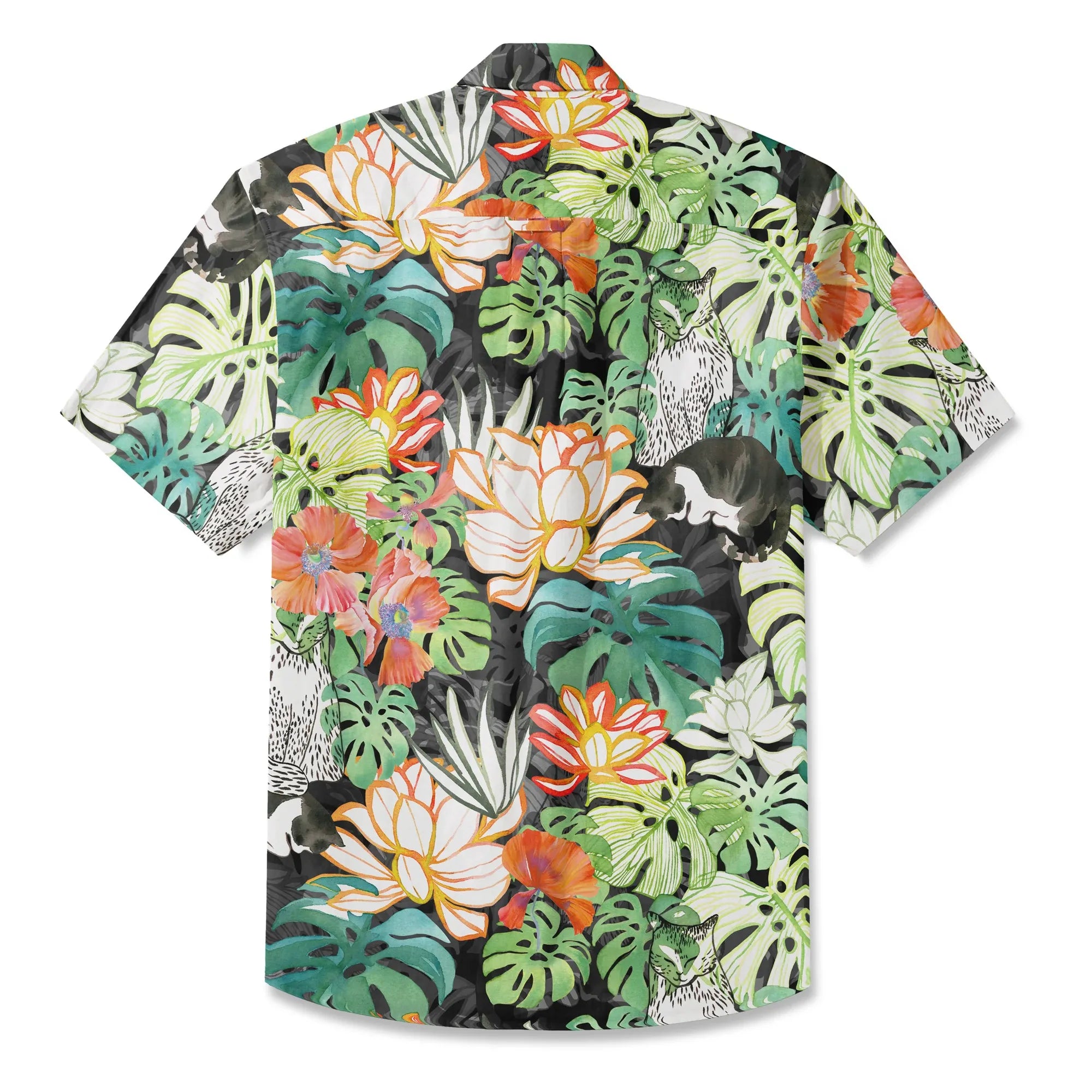 Men's short sleeve shirt with tropical theme