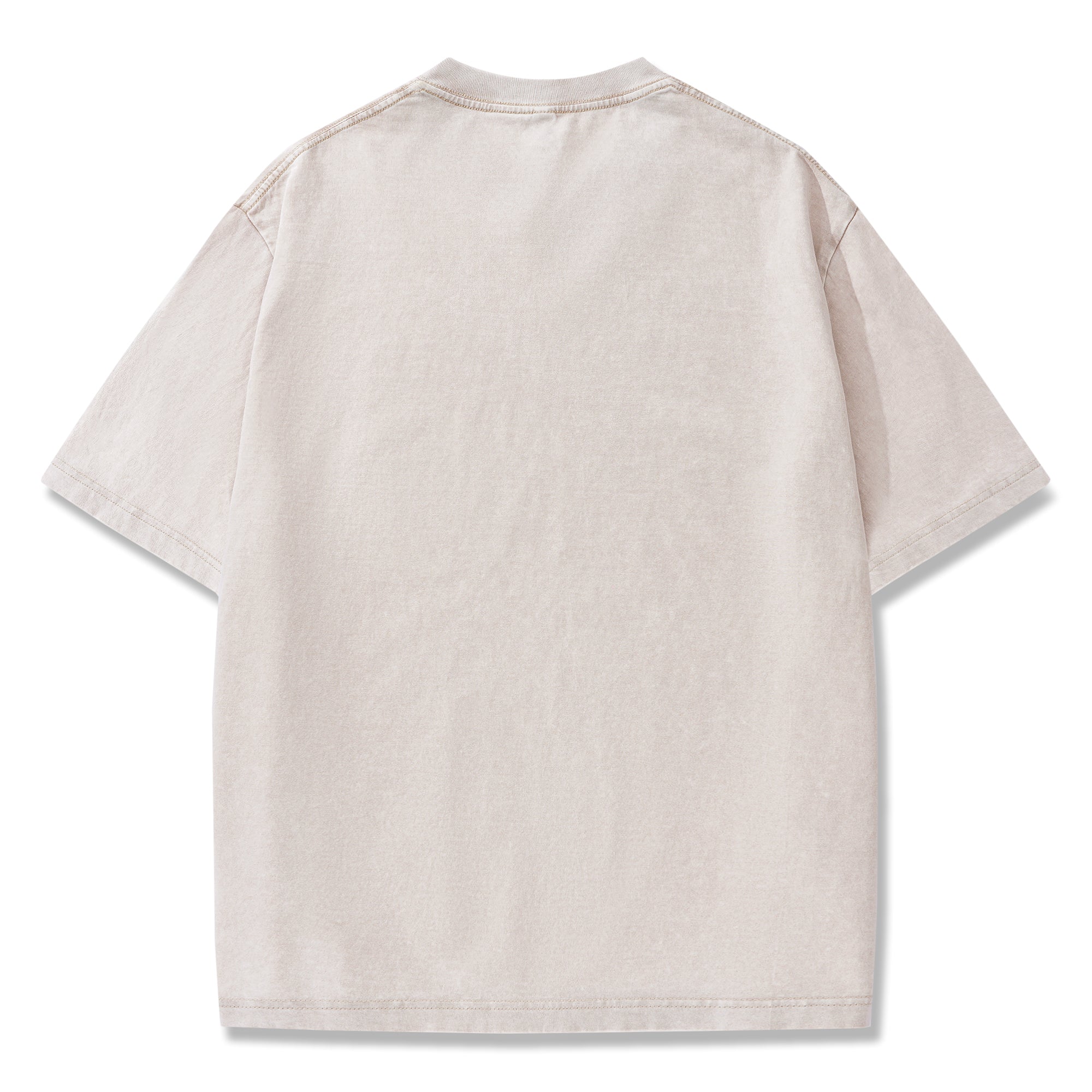 T-shirt Short Sleeve Solid Basic 100% Cotton Beige Aloha Rooster Waves