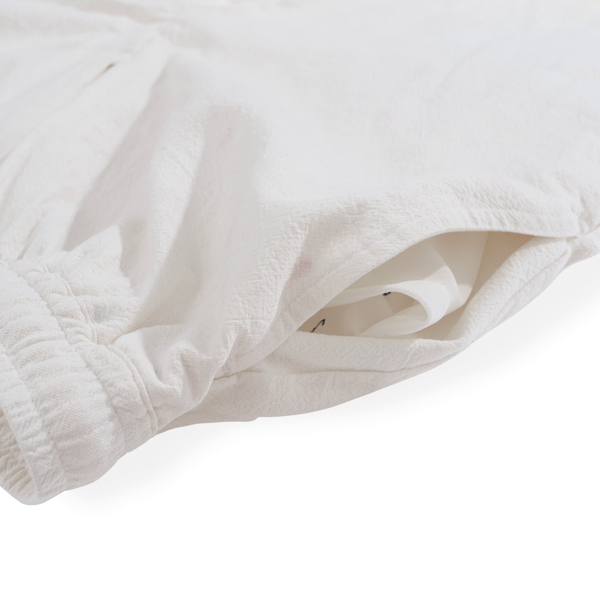 Shorts en Lin pour Hommes Mi-Haut Droits Bermuda 8-10 Pouces 5 Poches - Version BLANCHE 3.0