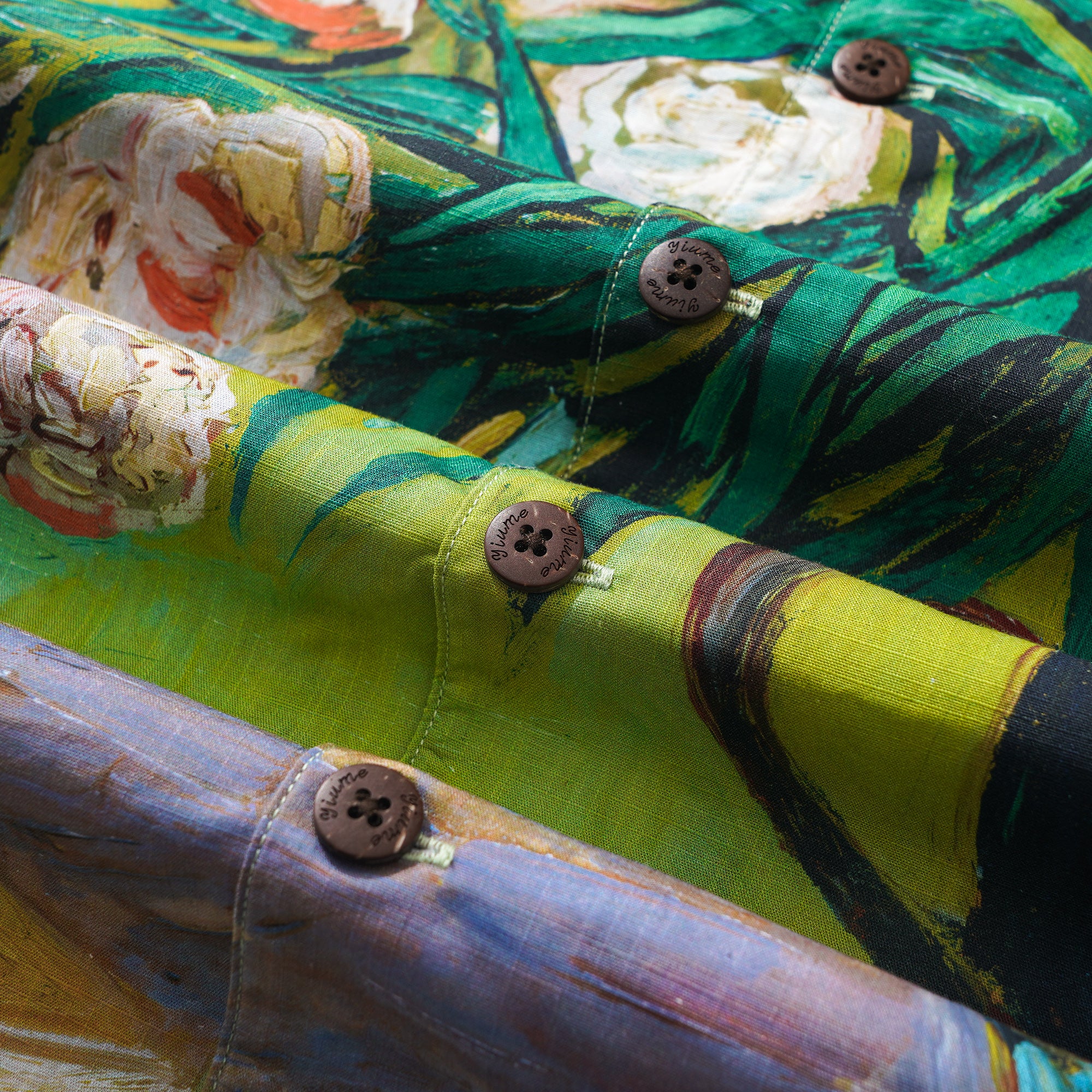 Collier de camp à manches courtes à manches courtes à manches courtes 100% coton Van Van Gogh Blossoms