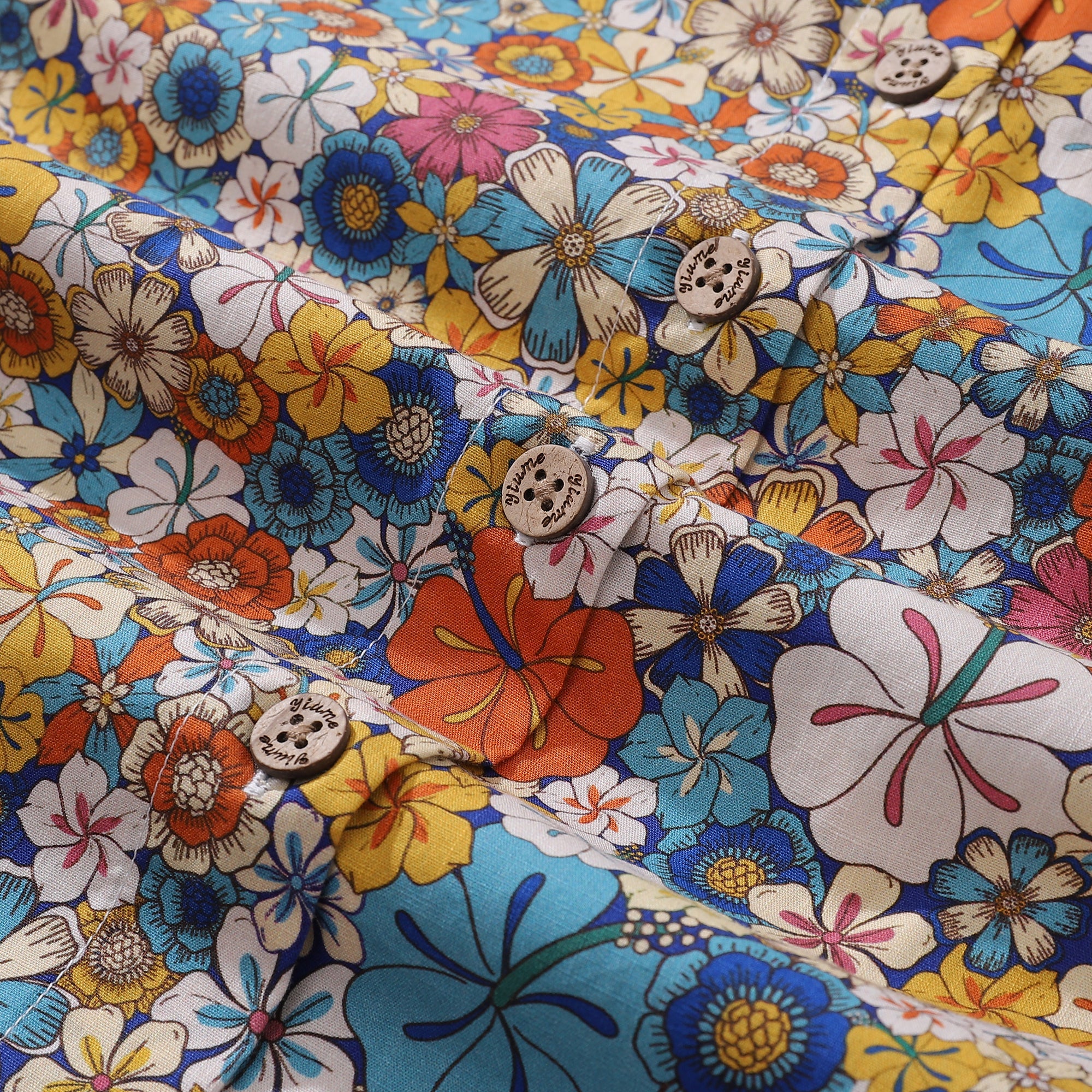 Women's Hawaiian Shirt Hibiscus Print Cotton Button-up Short Sleeve